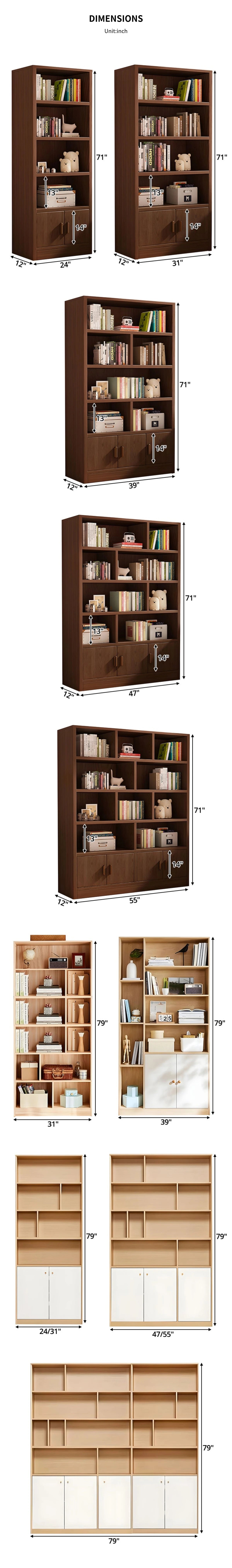 File Cabinet 71-79 in Tall with Solid Wood for Office — Detail image 15