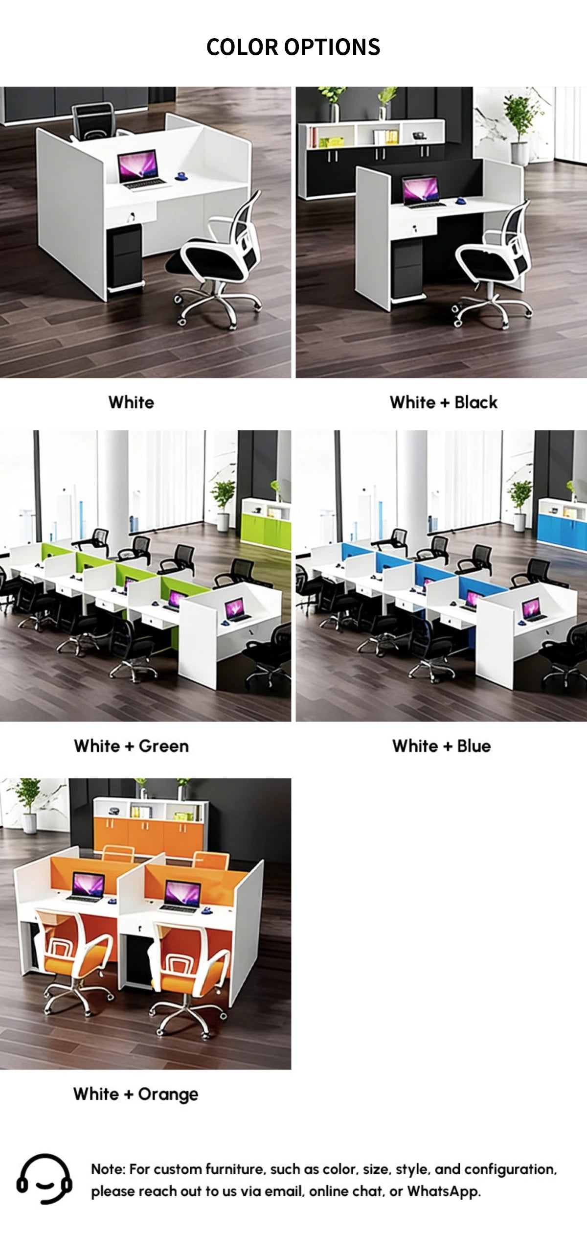 Office Workstation Desk with Privacy Panel, Lockable & File Drawers for Home Office — Detail image 7