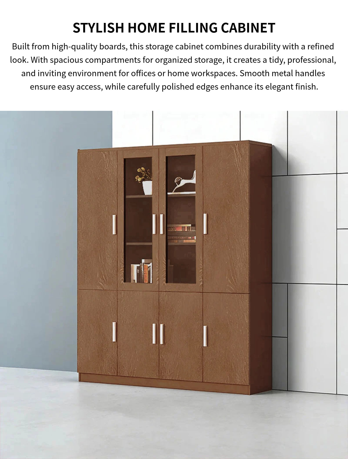 File Cabinet 79 in Tall with Solid Wood for Office — Detail image 1