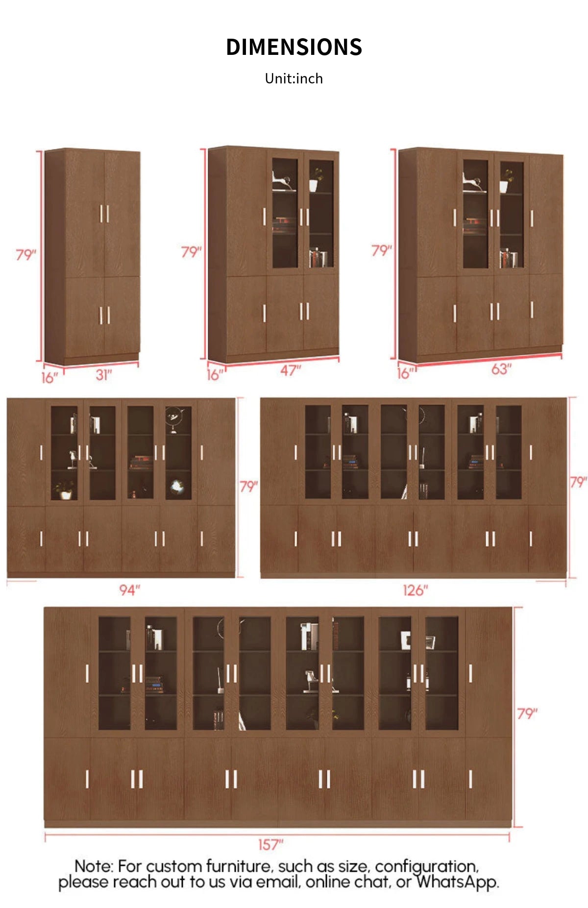 File Cabinet 79 in Tall with Solid Wood for Office — Detail image 7
