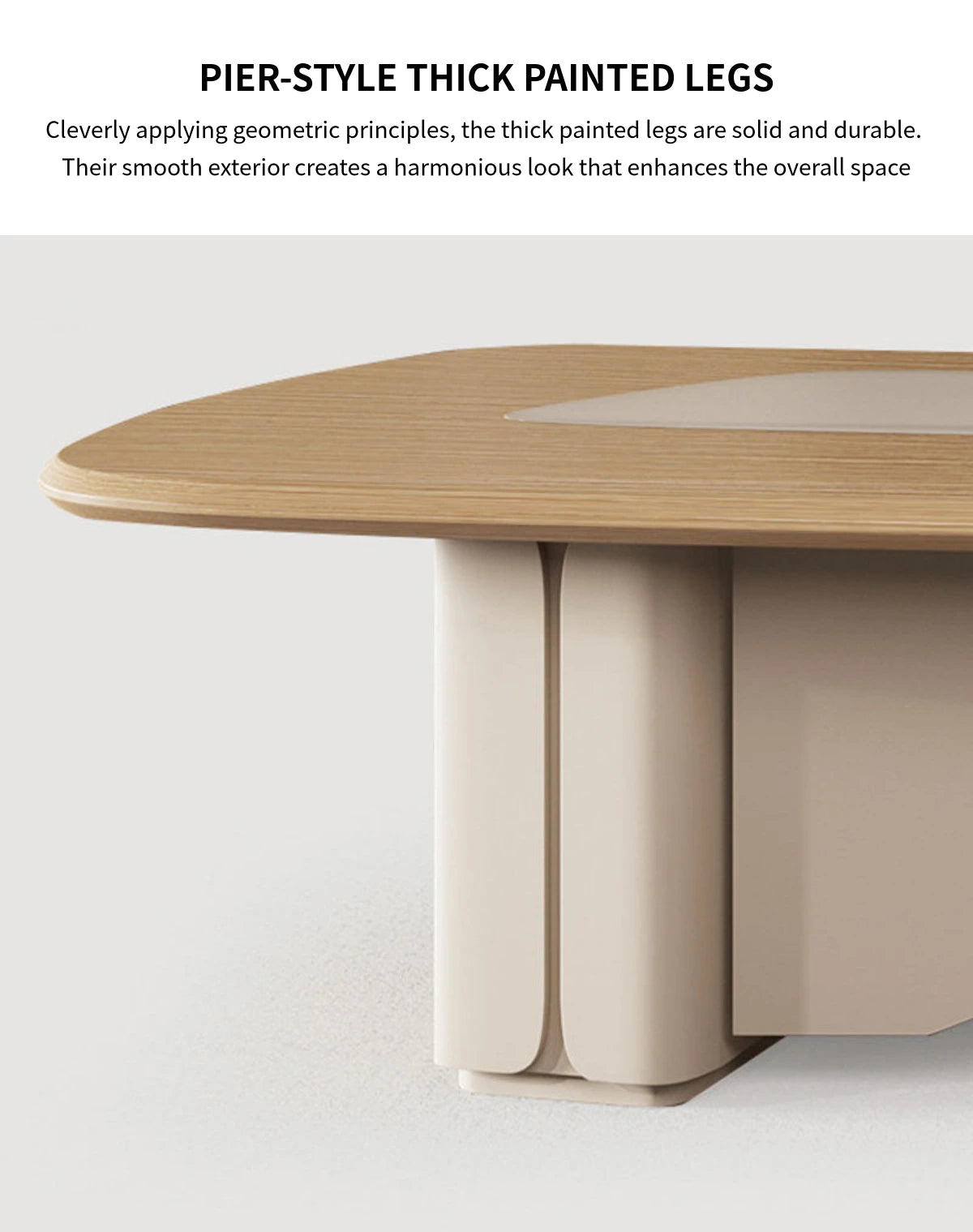Modern Executive Desk with Curved, Cable Management & Side Storage for Home Office — Detail image 8