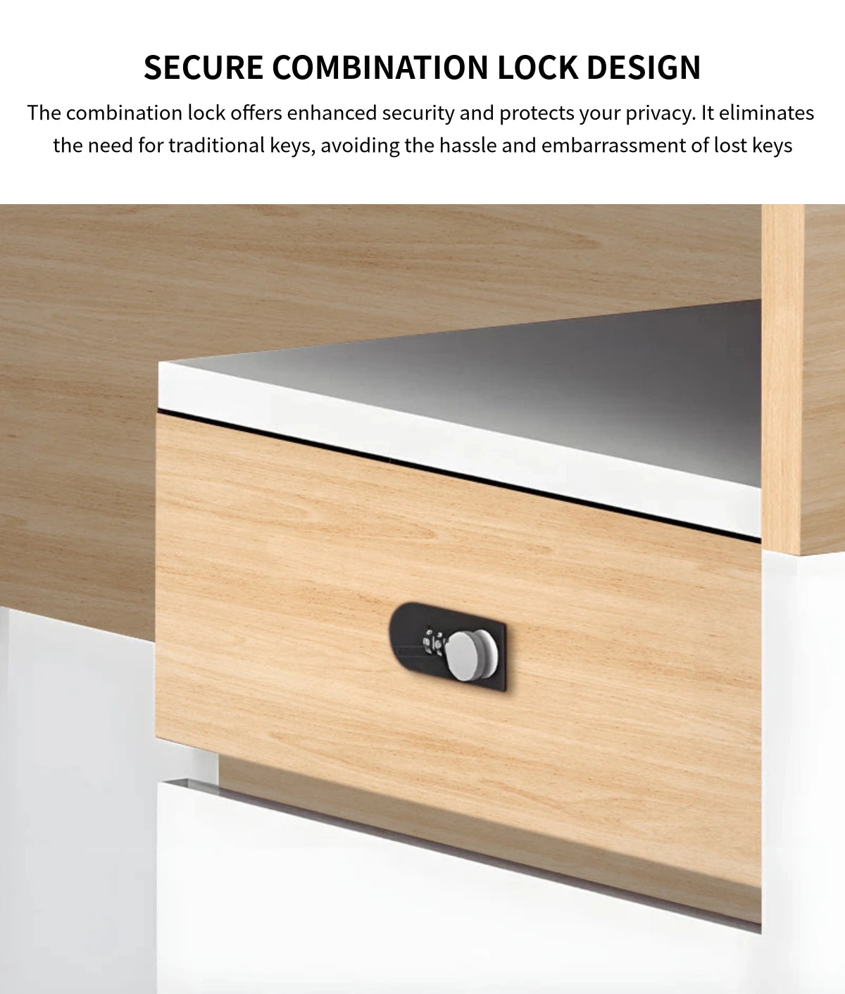 L-Shaped Reception Desk with Built-In Outlets, Cable Management & Side Storage for Retail — Detail image 5