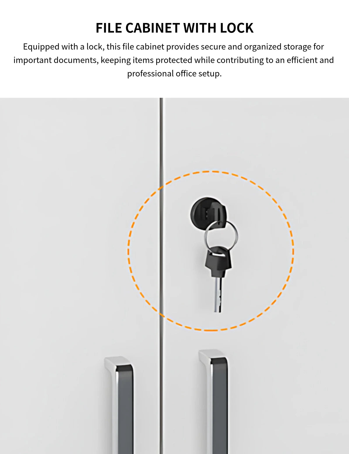 File Cabinet 47 in Tall with Lockable for Office — Detail image 4