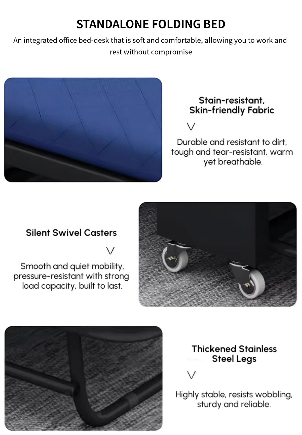 Office Workstation Desk with Side Storage, Folding & Privacy Panel for Home Office — Detail image 7