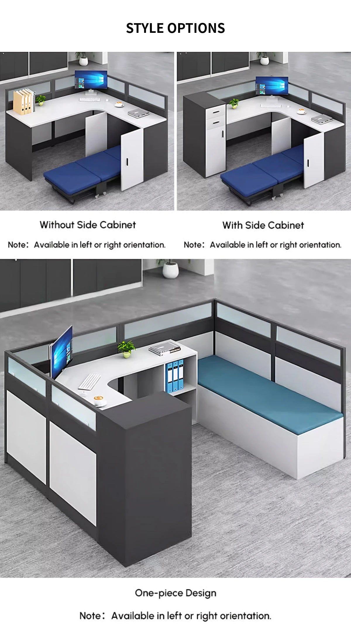Office Workstation Desk with Side Storage, Folding & Privacy Panel for Home Office — Detail image 9