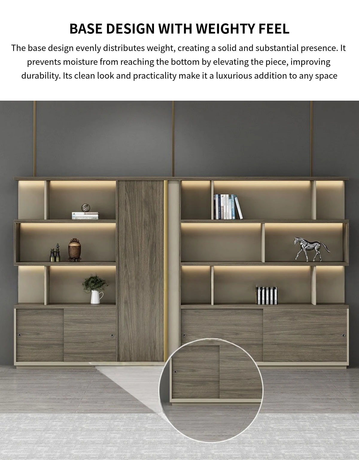 Modern Executive Desk with LED Lighting for Home Office — Detail image 6