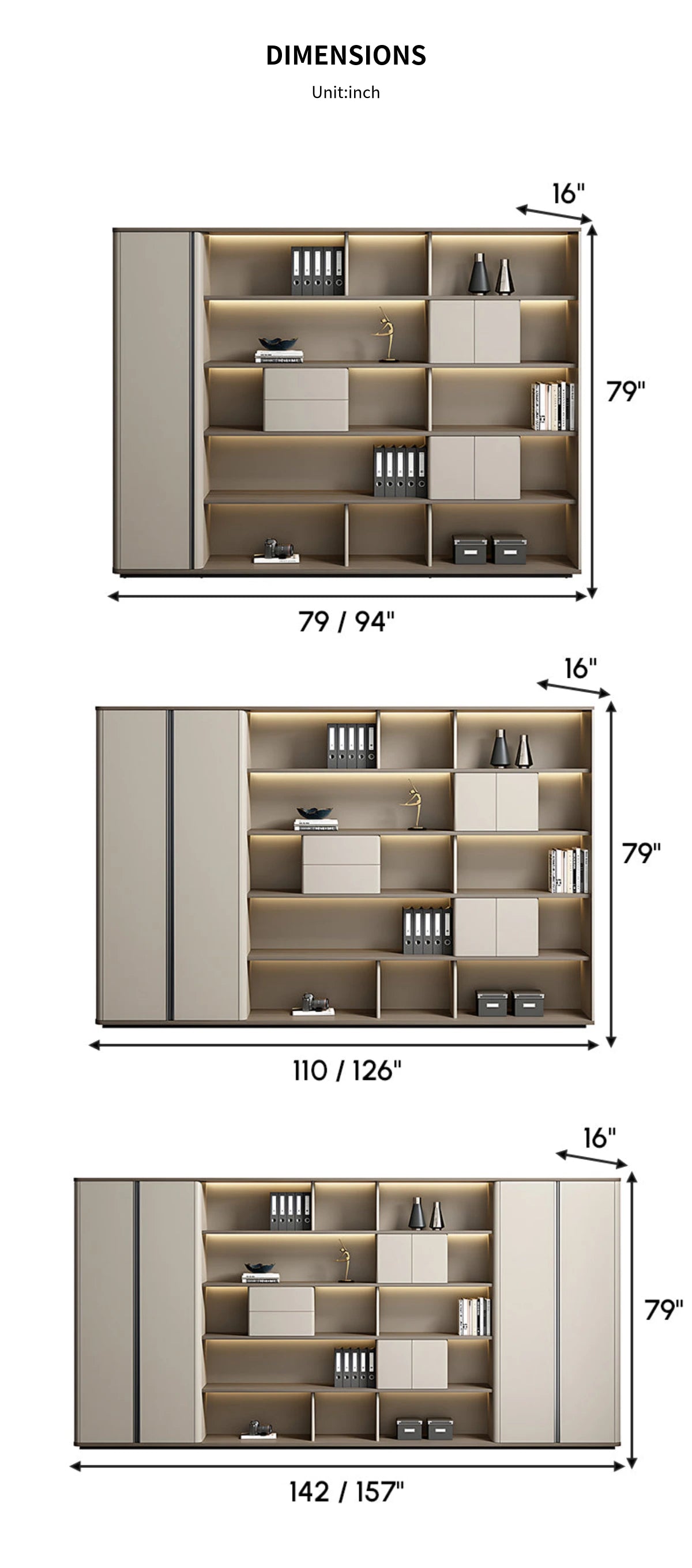 File Cabinet 79 in Tall with File Drawers for Office — Detail image 8