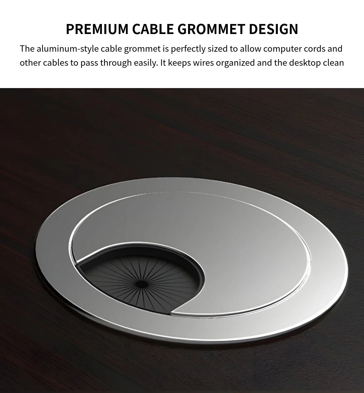 Office Workstation Desk with Cable Management, Lockable & Solid Wood for Home Office — Detail image 4