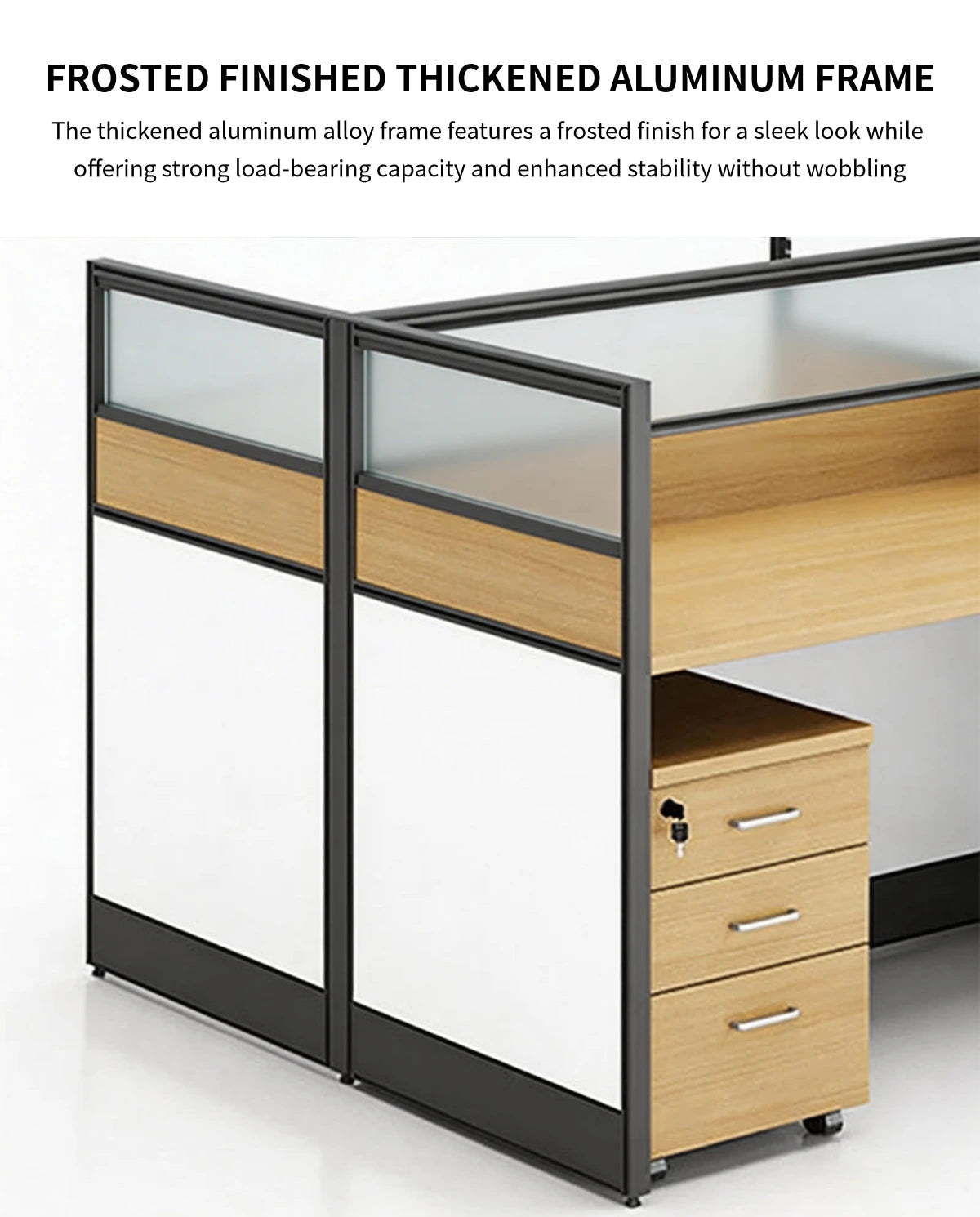 Office Workstation Desk 47-142 in Wide with Privacy Panel for Home Office — Detail image 4