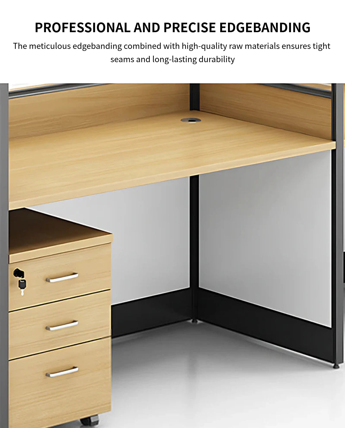 Office Workstation Desk 47-142 in Wide with Privacy Panel for Home Office — Detail image 5