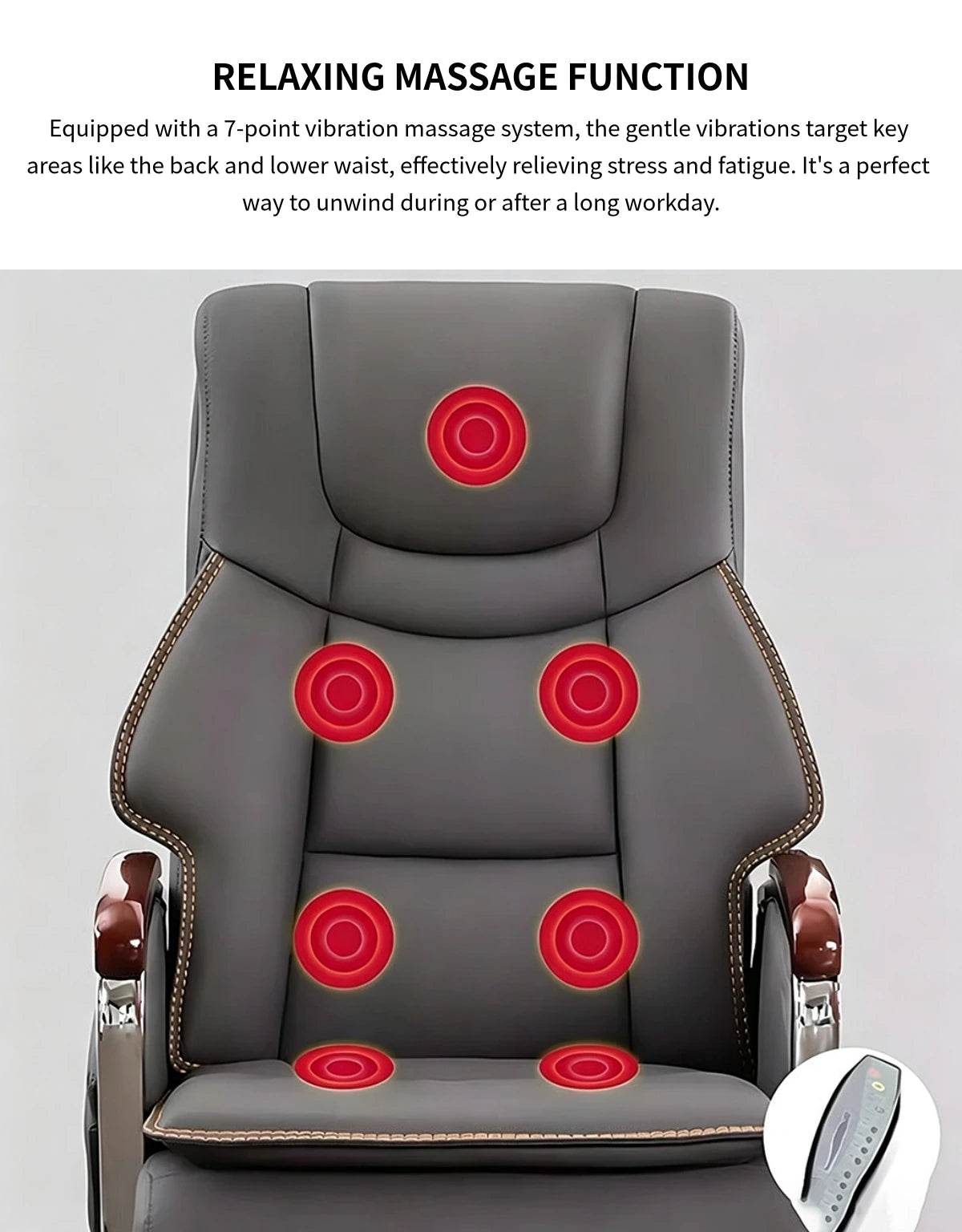 Mesh Ergonomic Office Chair 20 in Wide with Lumbar Support, Height-Adjustable & Solid Wood — Detail image 4