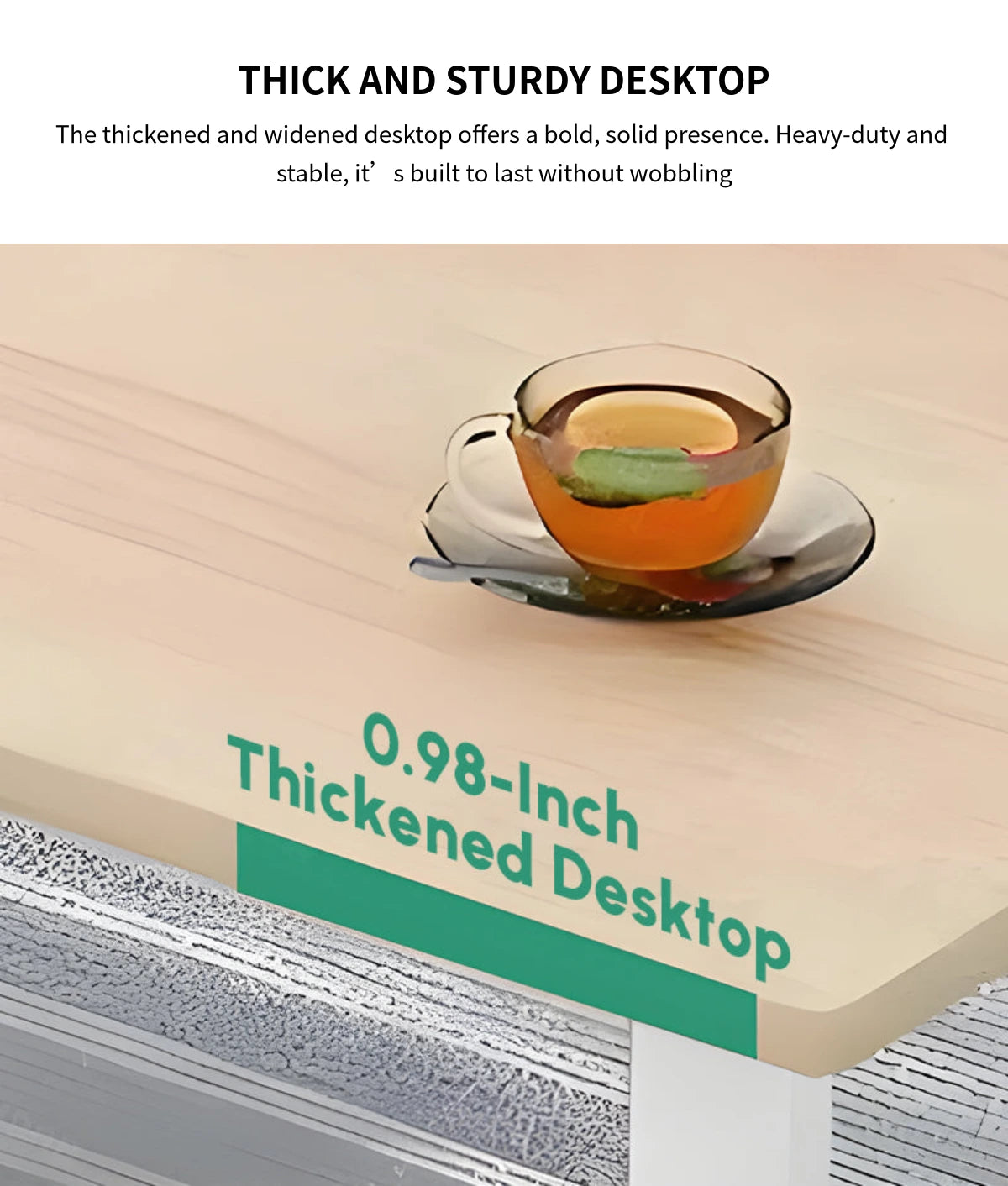 Office Workstation Desk 43-106 in Wide with Cable Management for Home Office — Detail image 3