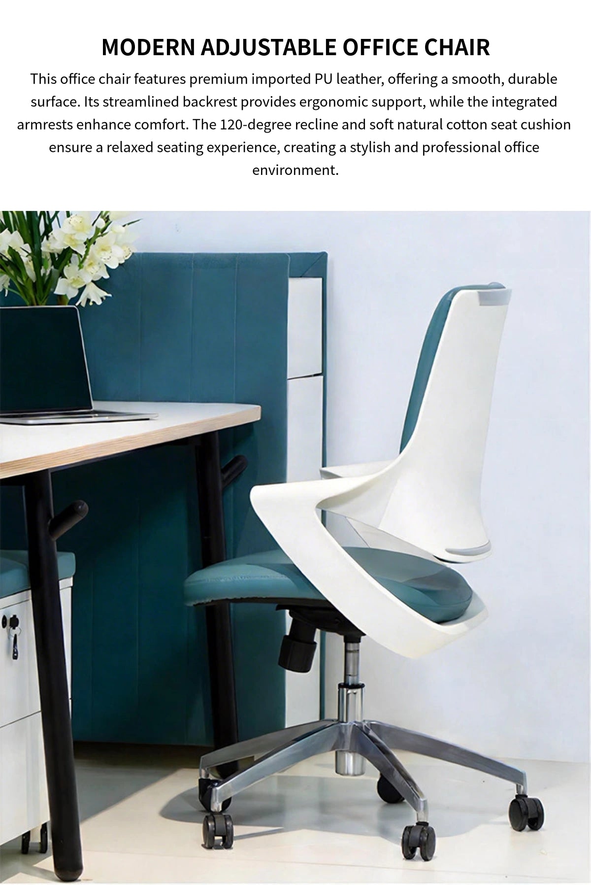 Mesh Ergonomic Office Chair 20 in Wide with Breathable Mesh, Reclining & Lumbar Support — Detail image 1