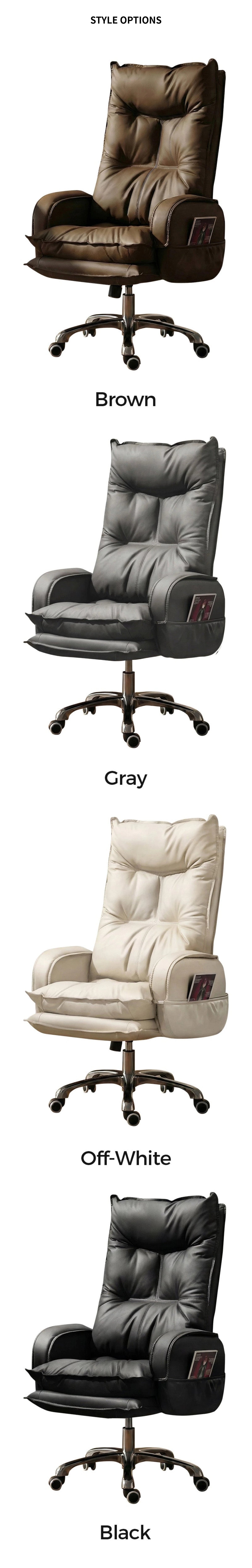Modern Executive Desk 20 in Wide with Lumbar Support, Swivel & Round for Home Office — Detail image 11