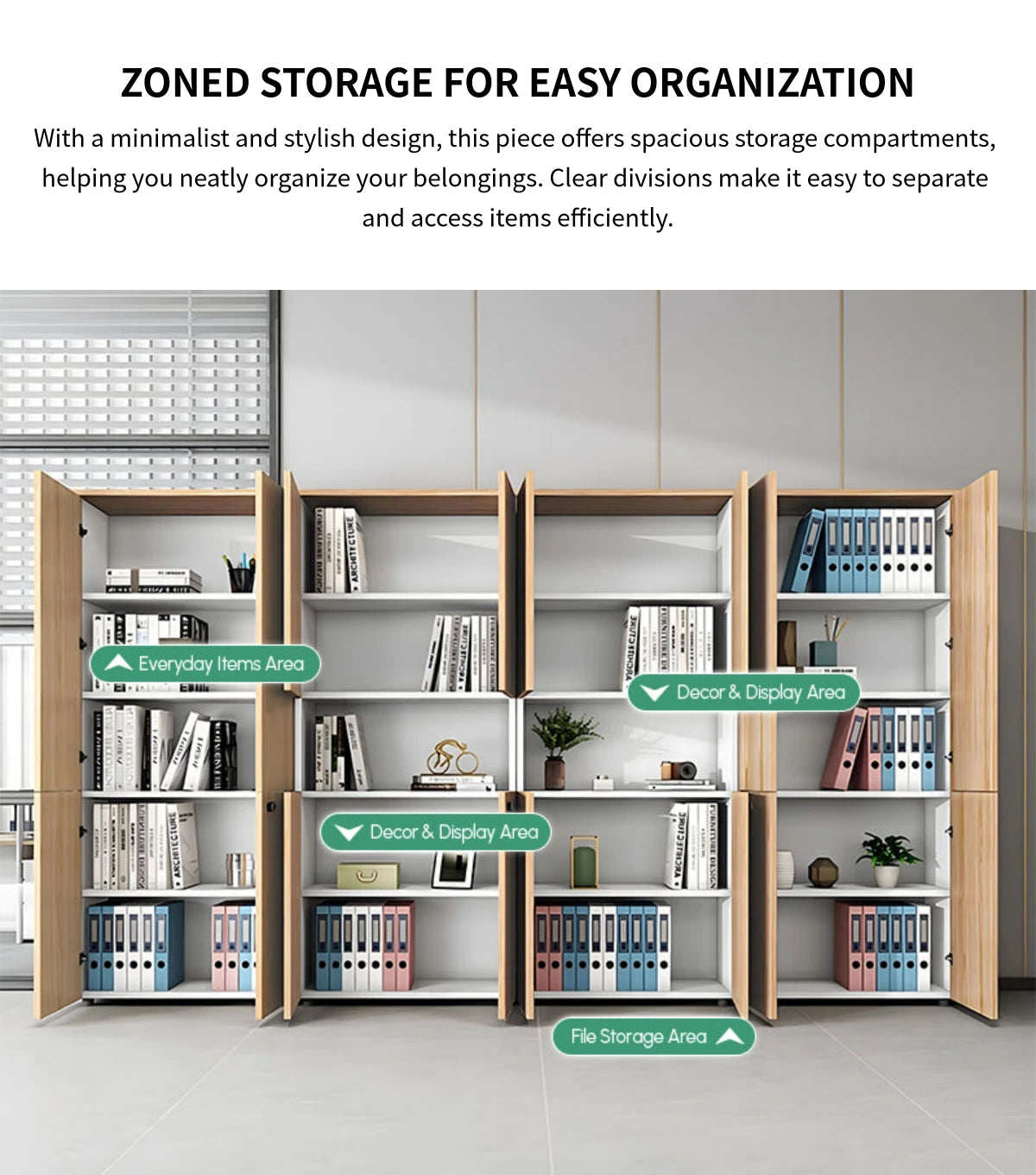 File Cabinet 79 in Tall with Lockable, Adjustable Shelves & Solid Wood for Office — Detail image 6