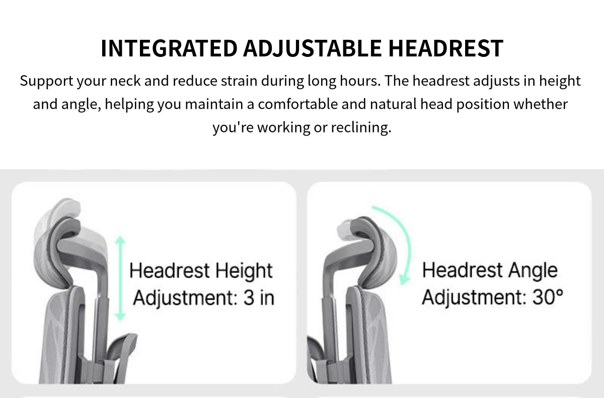 Comfortable Ergonomic Mesh Office Chair with Adaptive Lumbar Support, 135° Recline, and Footrest for Home, Office, and Gaming BGY-1034 — Detail image 6