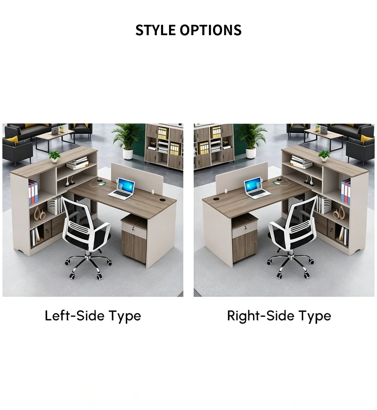 Modern Executive Desk 59-67 in Wide with Cable Management & Side Storage for Home Office — Detail image 8