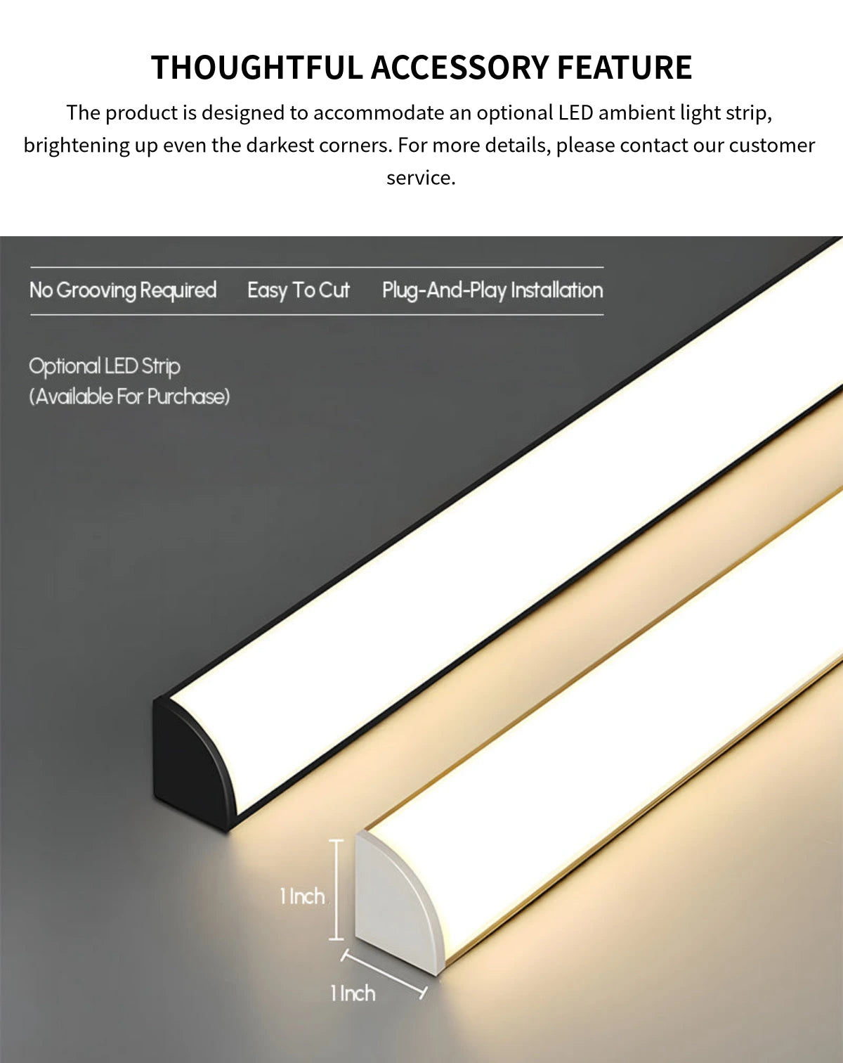 Modern Executive Desk 63-157 in Wide with Modular, Curved & LED Lighting for Home Office — Detail image 7