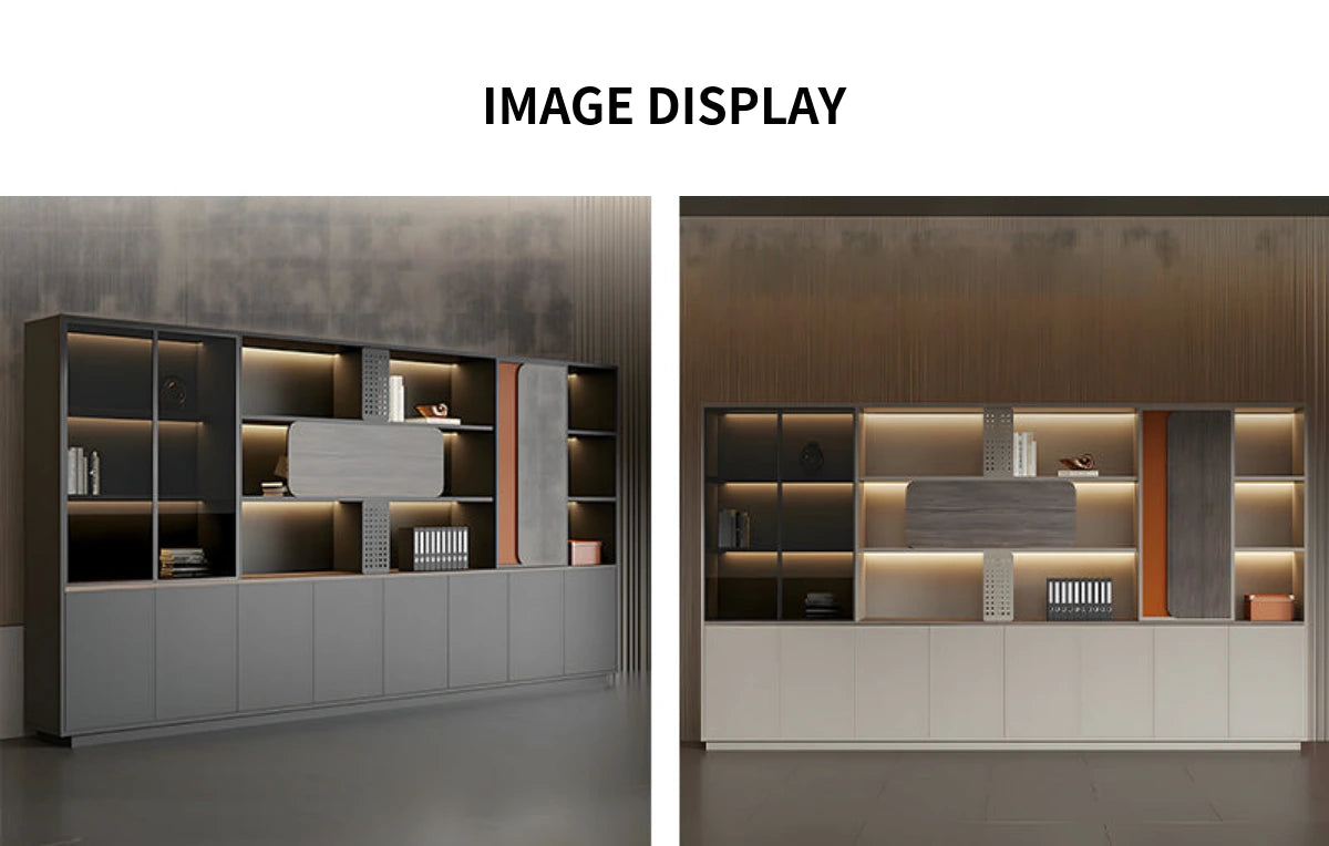 Modern Executive Desk 63-157 in Wide with Modular, Curved & LED Lighting for Home Office — Detail image 10
