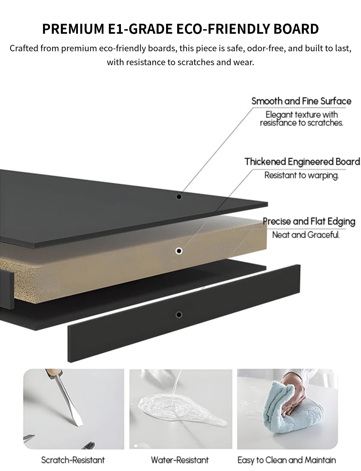Modern Executive Desk with Glass Top, LED Lighting & Soft-Close for Home Office — Detail image 2