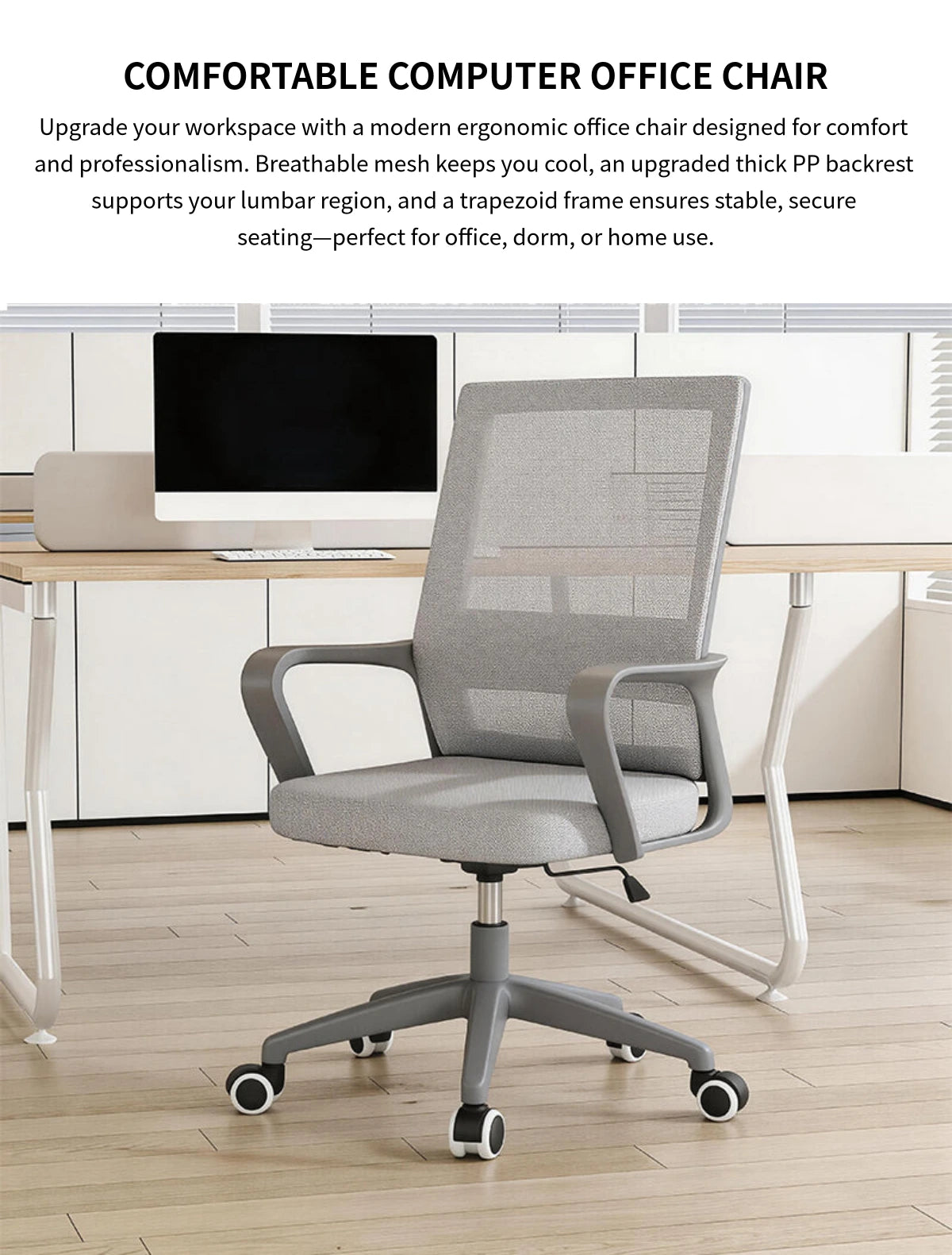 Gaming Office Chair with Portable, Breathable Mesh & Lumbar Support for Gaming Setup — Detail image 1