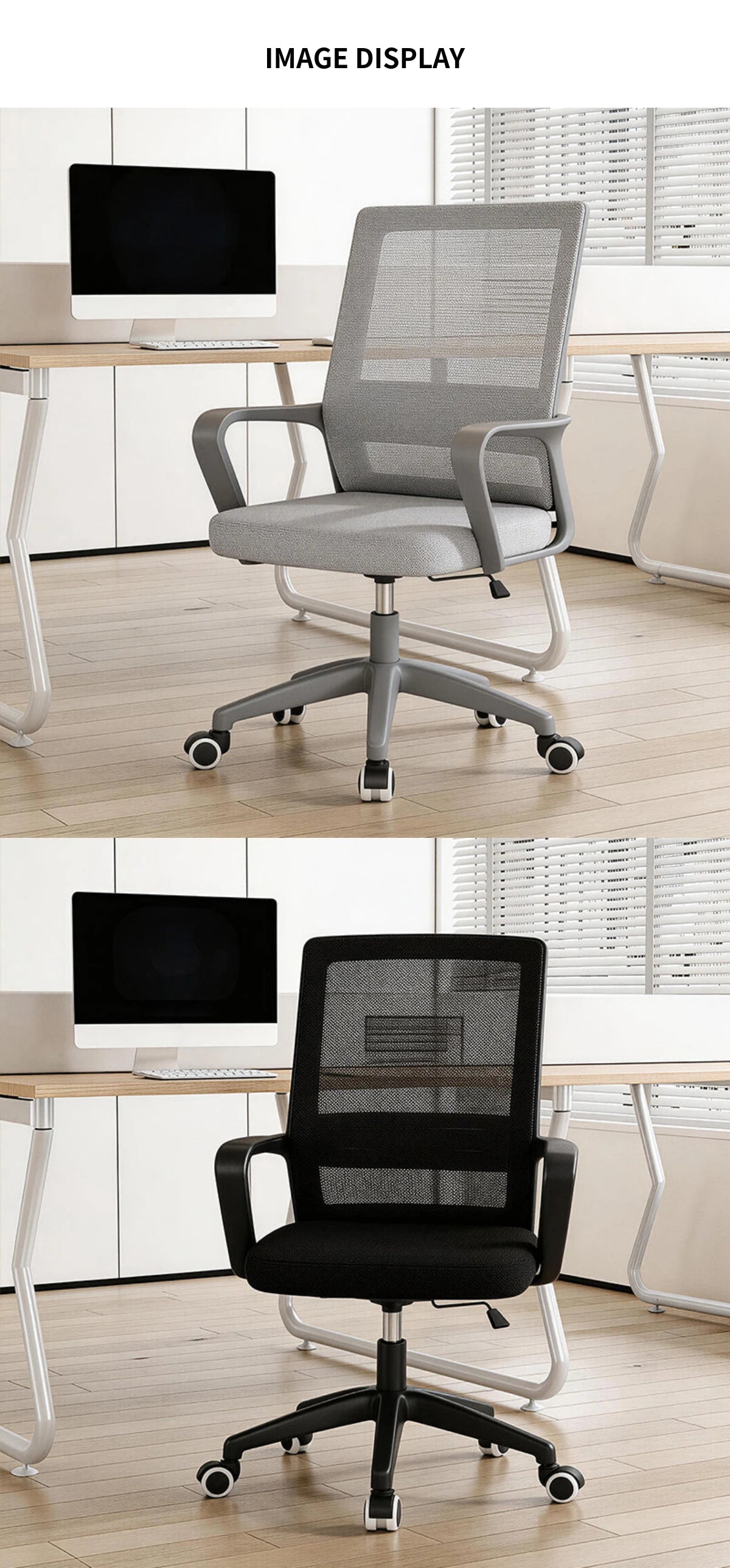 Gaming Office Chair with Portable, Breathable Mesh & Lumbar Support for Gaming Setup — Detail image 7