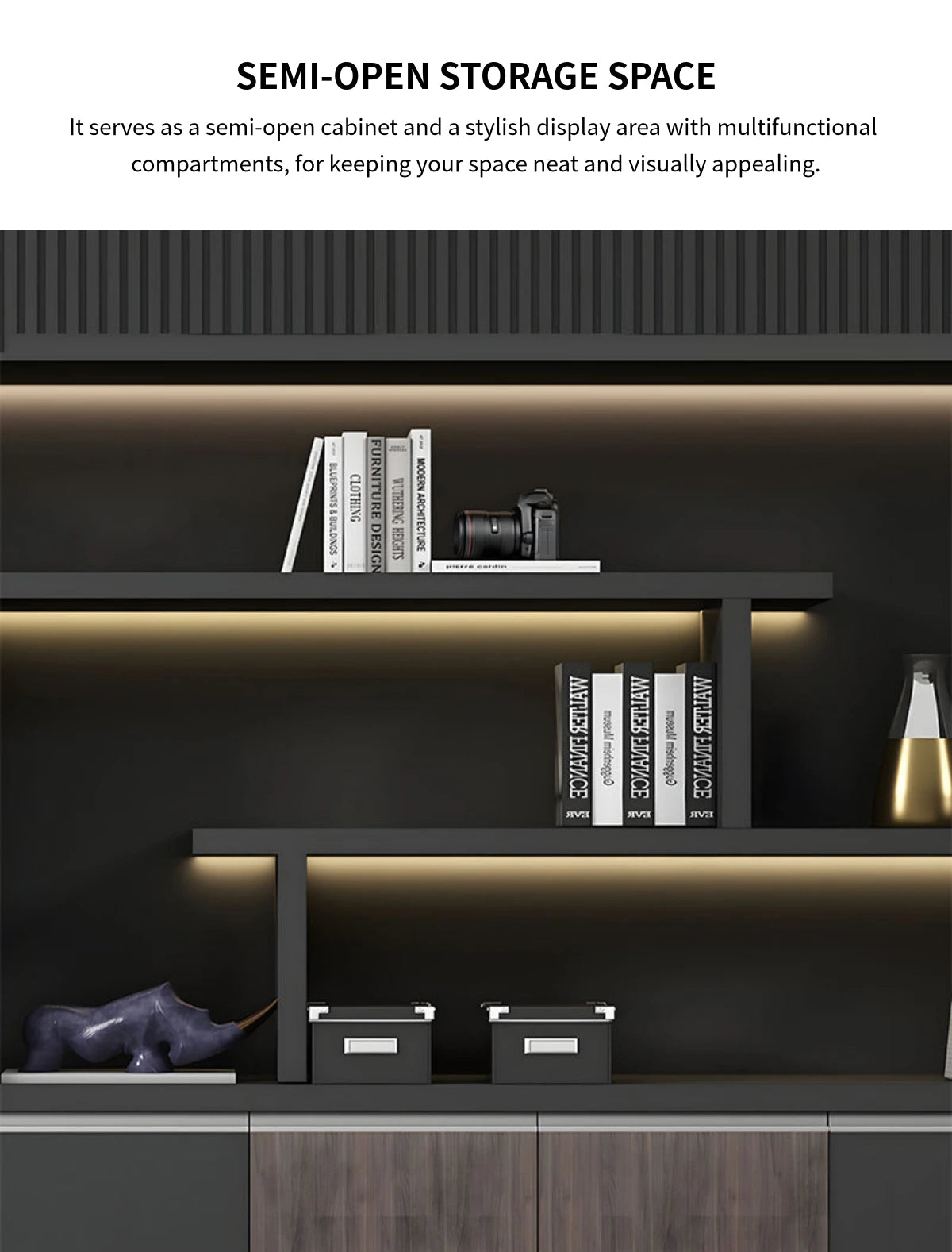 File Cabinet 79 in Tall with Lockable, Solid Wood & Soft-Close for Office — Detail image 8