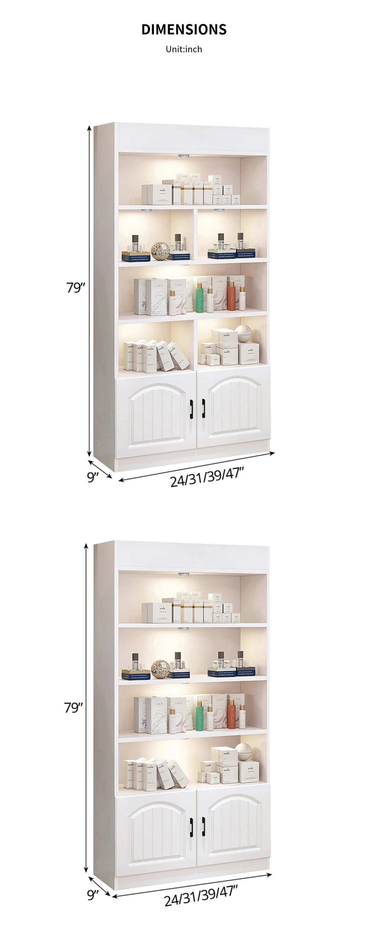 File Cabinet 79 in Tall with LED Lighting for Office — Detail image 6