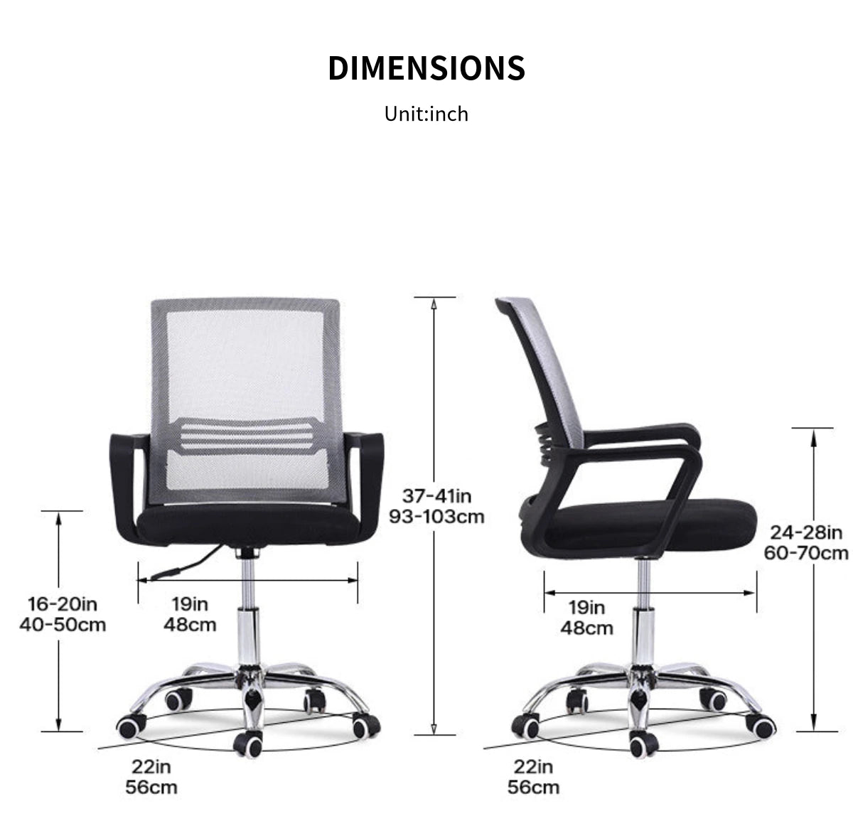 Adjustable Breathable Mesh Office Chair with 360° Swivel & S-shaped Back for Conference Rooms & Offices BGY-106 — Detail image 8