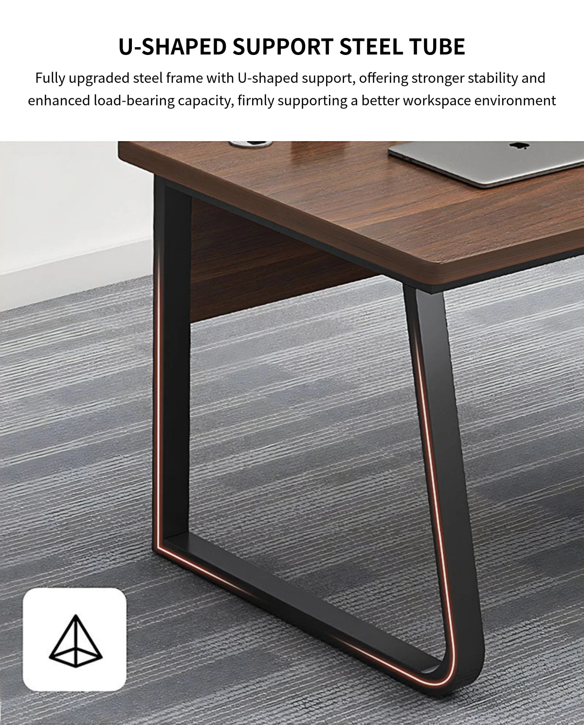 L-Shaped Office Desk with Cable Management, Lockable & Lumbar Support for Home Office — Detail image 8
