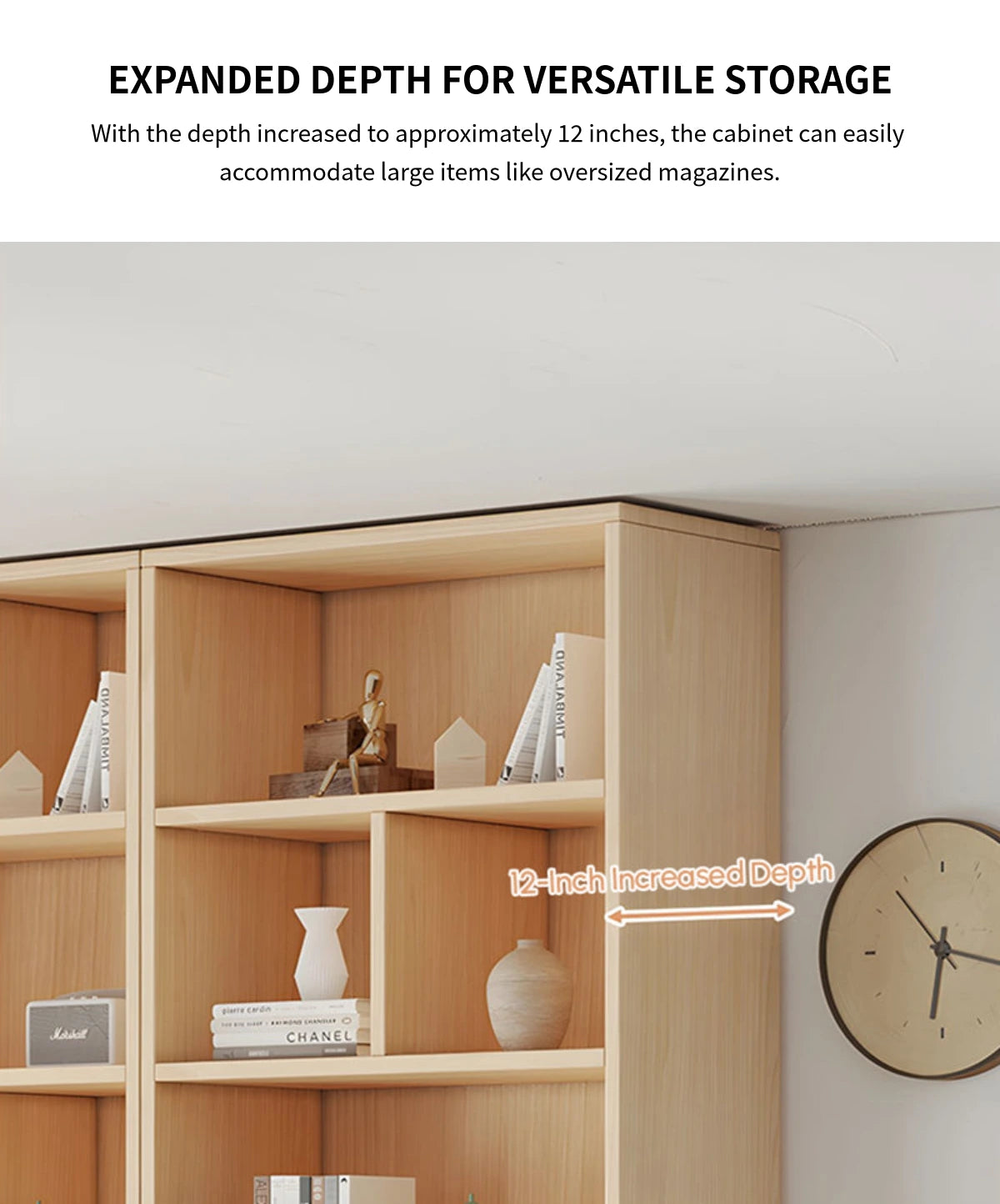 File Cabinet 87-94 in Tall with Solid Wood, Adjustable Shelves & Modular for Office — Detail image 2