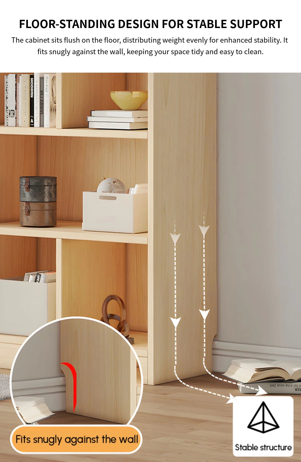 File Cabinet 87-94 in Tall with Solid Wood, Adjustable Shelves & Modular for Office — Detail image 4