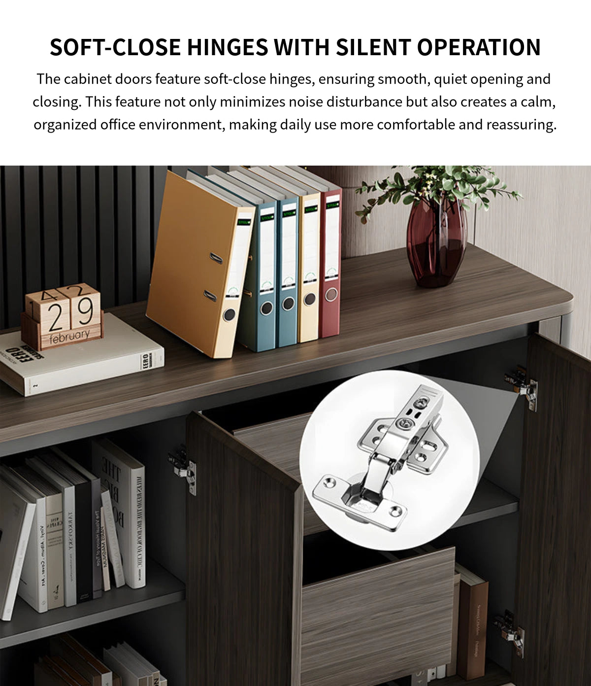 File Cabinet with Lockable, Adjustable Shelves & Curved for Office — Detail image 7