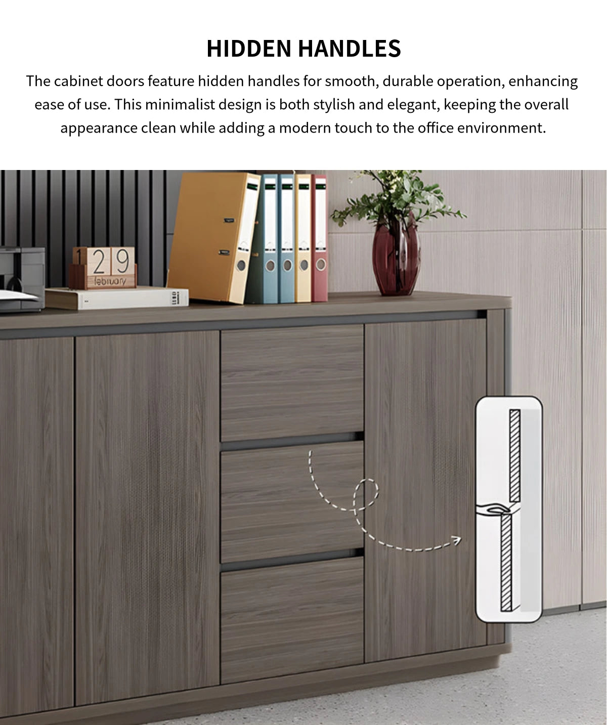 File Cabinet with Lockable, Adjustable Shelves & Curved for Office — Detail image 9