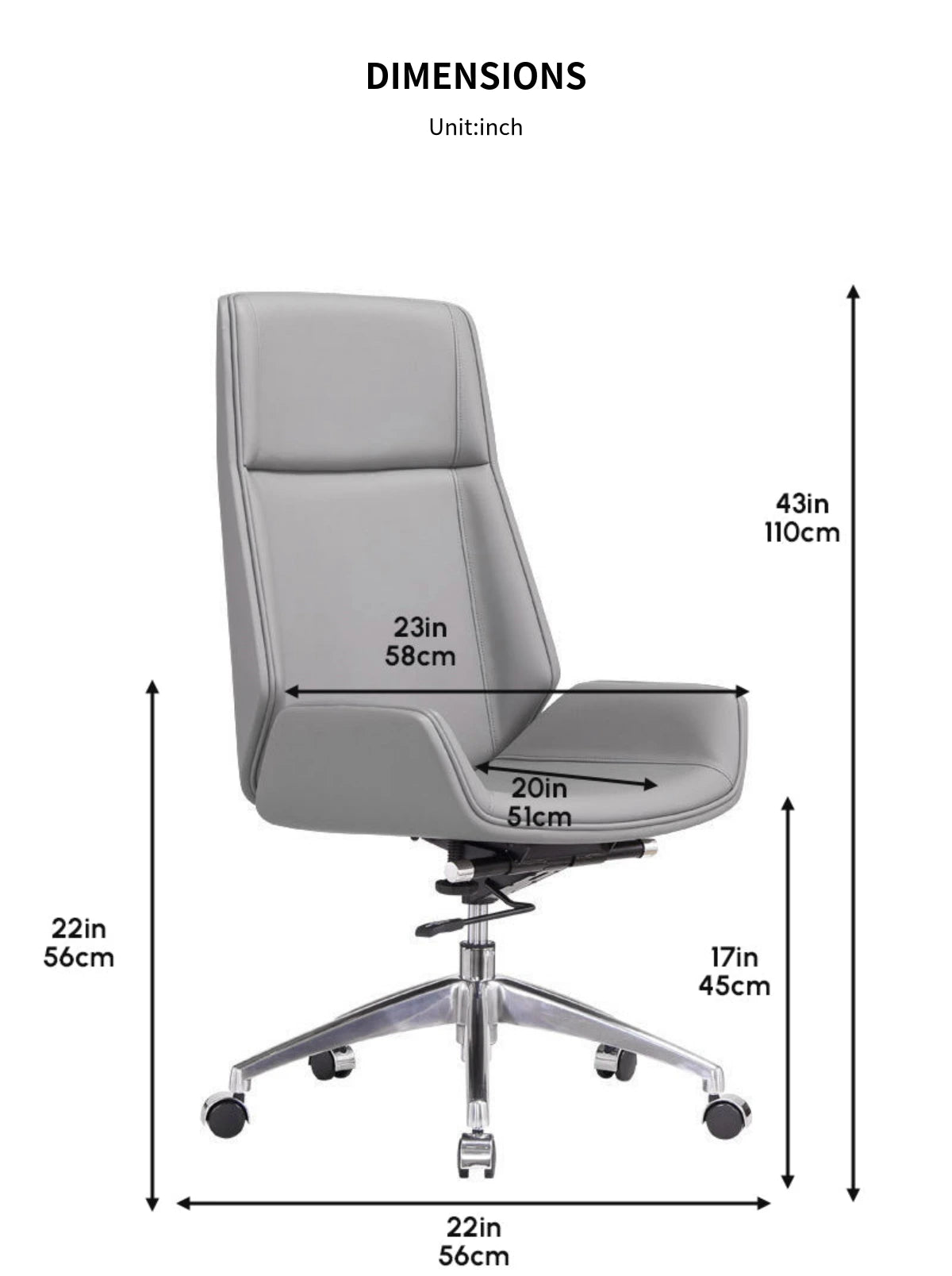 Luxurious Sleek Ergonomic Office Chair with Neck Support & Recline Function for Executive & Home Use BGY-107 — Detail image 11