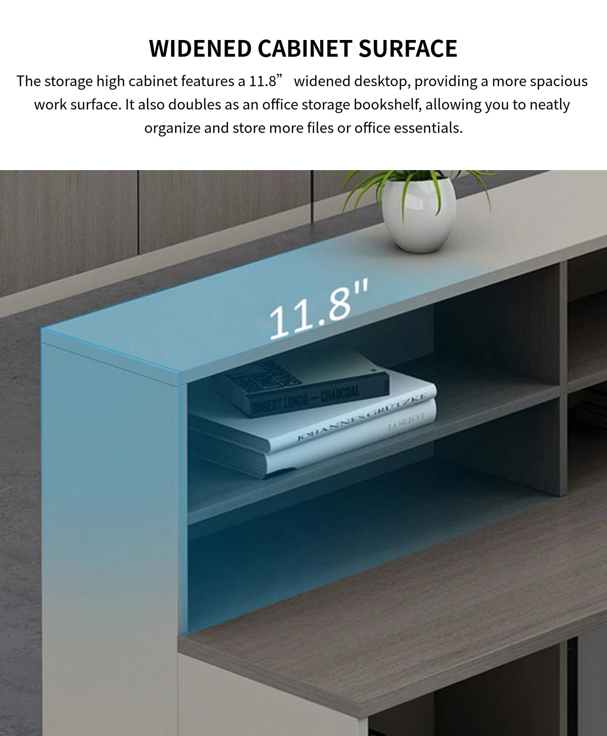 L-Shaped Office Desk with Built-In Outlets, Cable Management & Glass Top for Home Office — Detail image 4