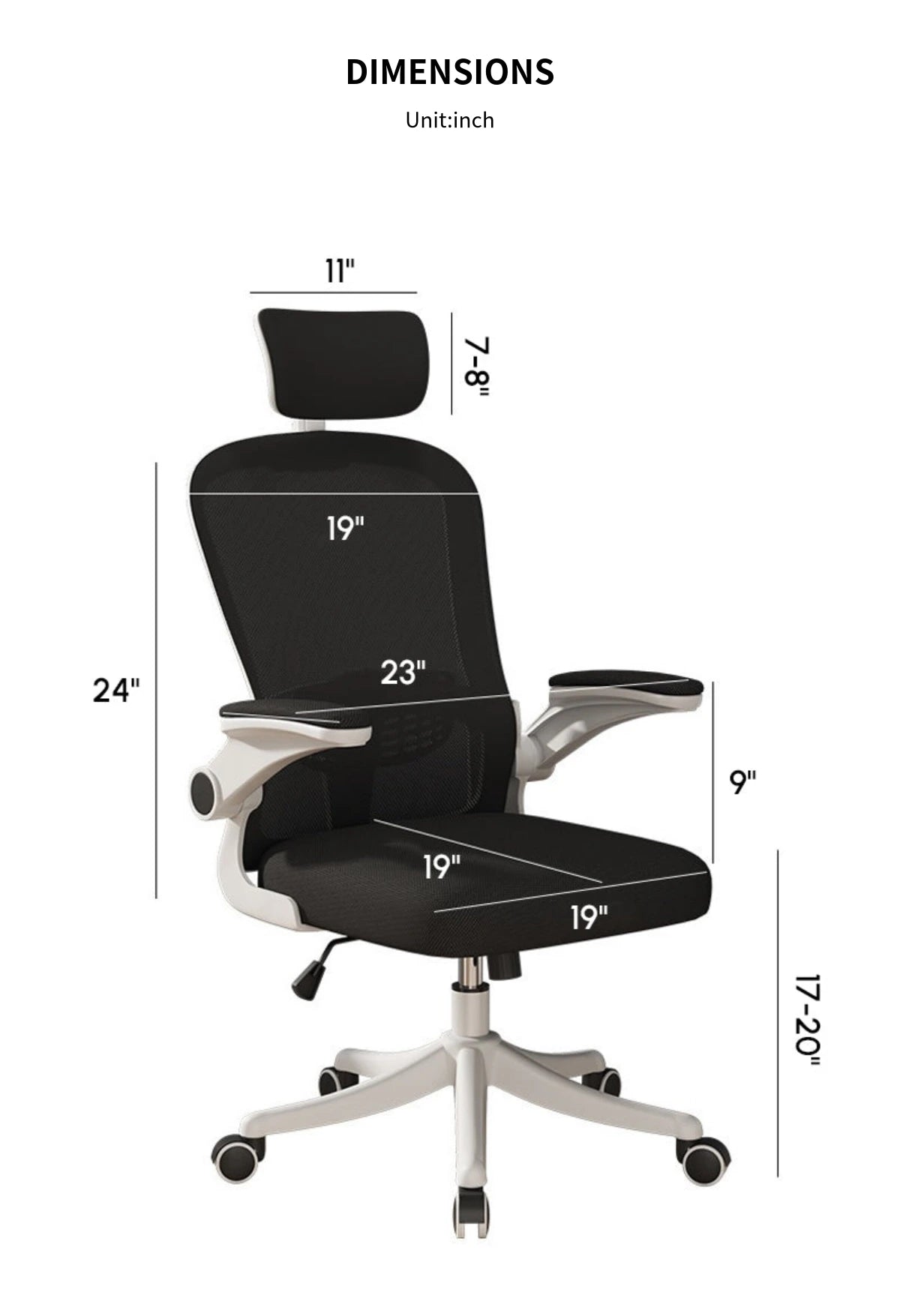 Mesh Ergonomic Office Chair with Lumbar Support, Swivel & Breathable Mesh for Home Office — Detail image 12