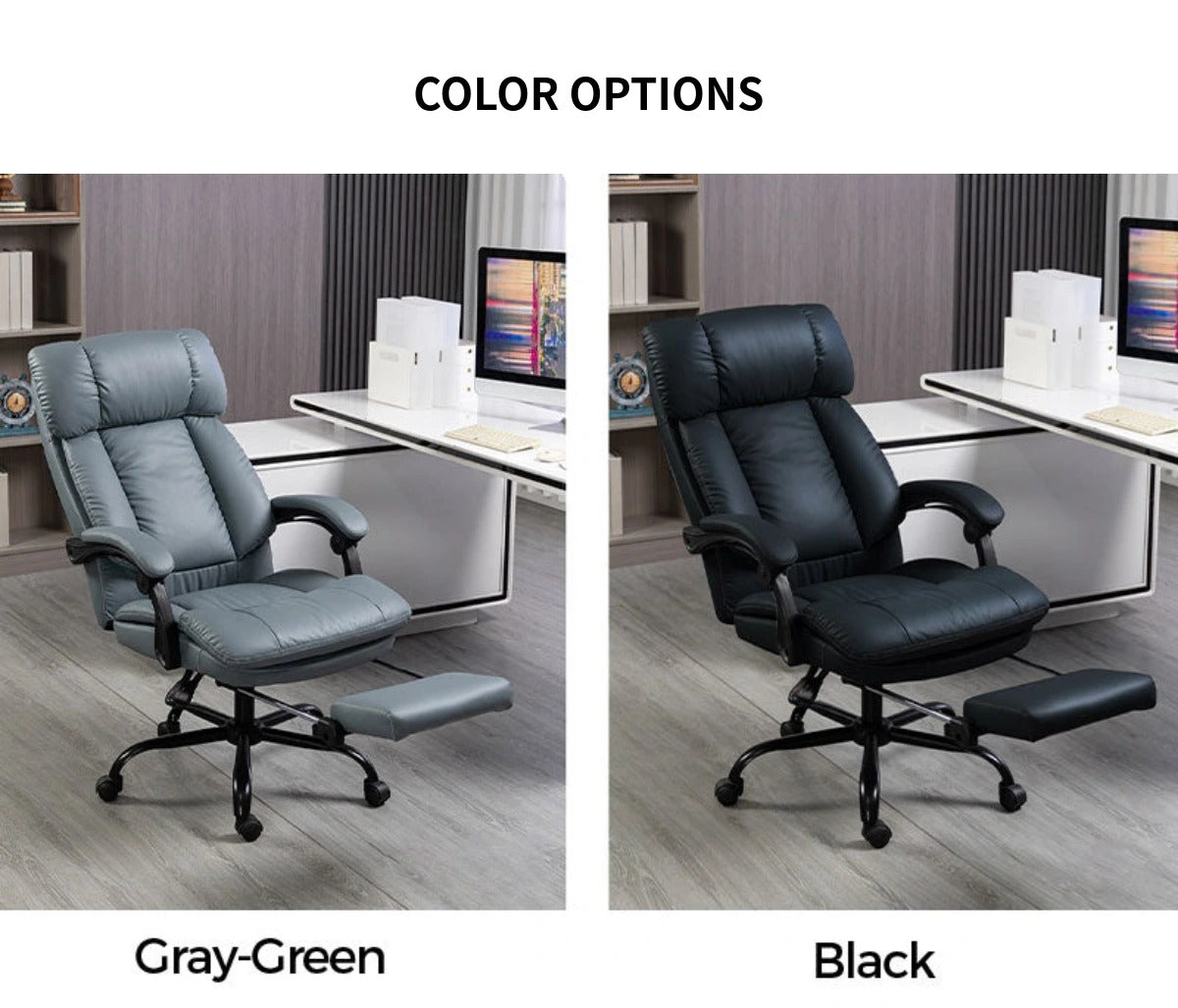 Modern Executive Desk 26 in Wide with Curved, Lumbar Support & Reclining for Home Office — Detail image 7