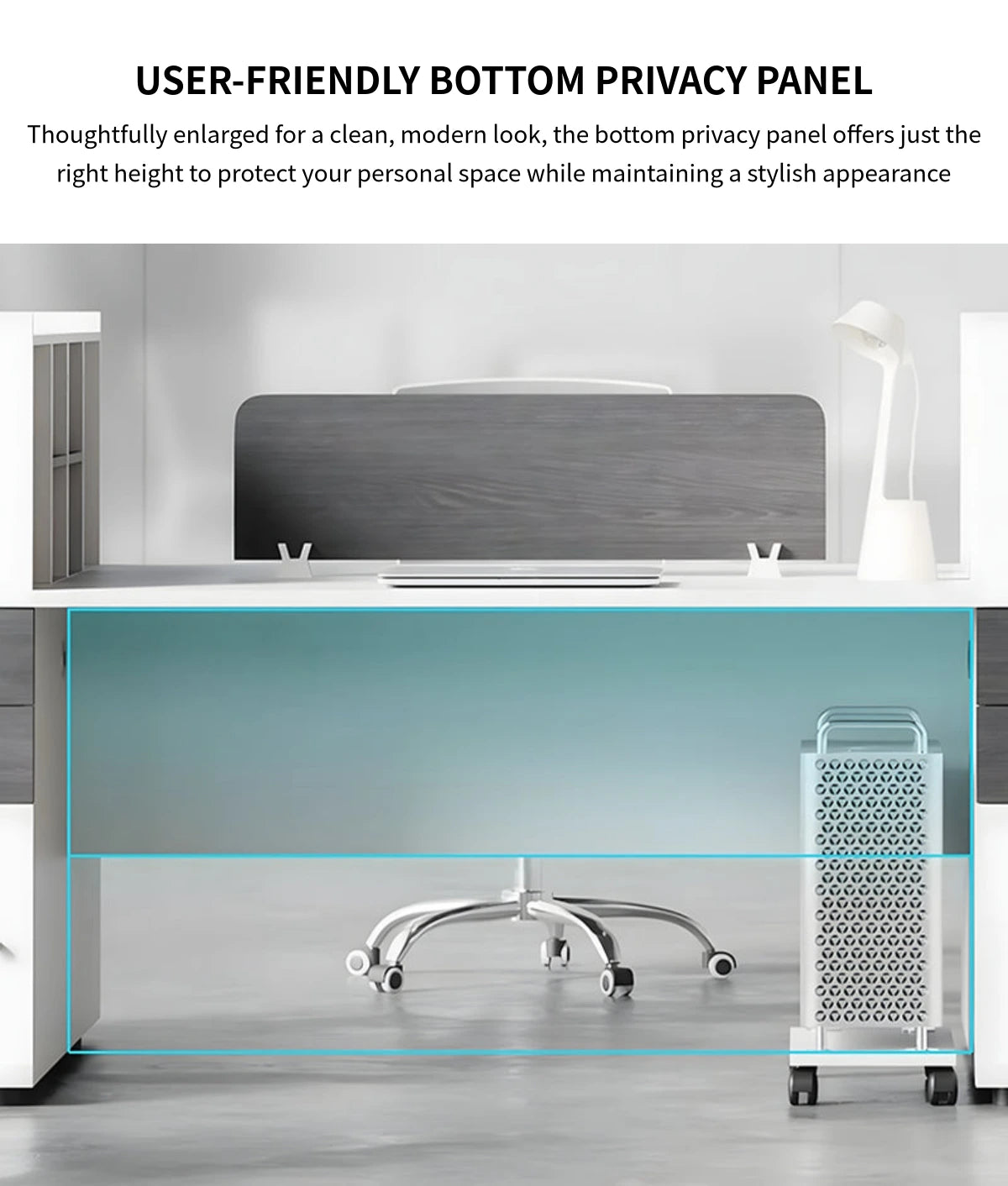 Round Office Desk with Cable Management, Lockable & File Drawers for Home Office — Detail image 6