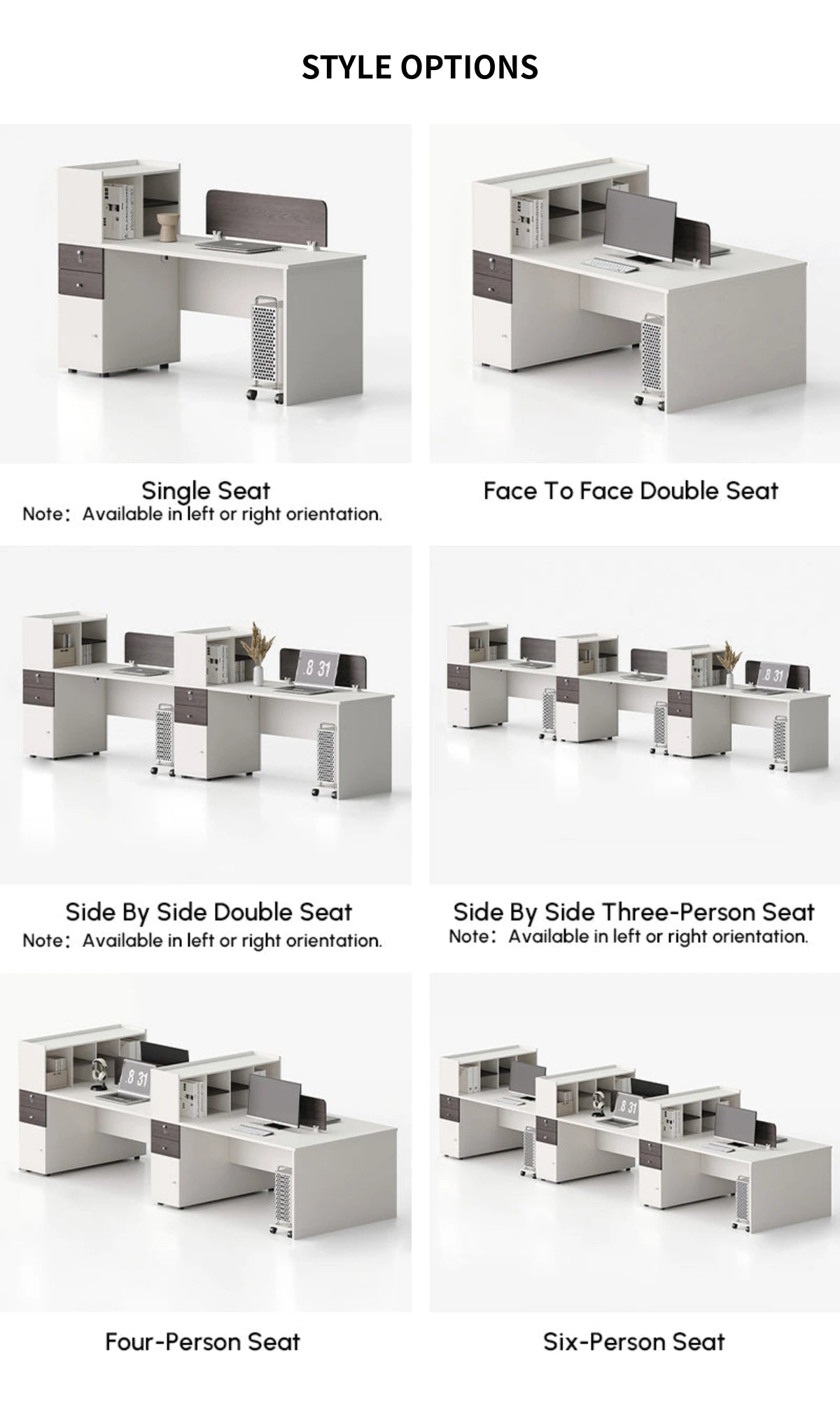 Round Office Desk with Cable Management, Lockable & File Drawers for Home Office — Detail image 12