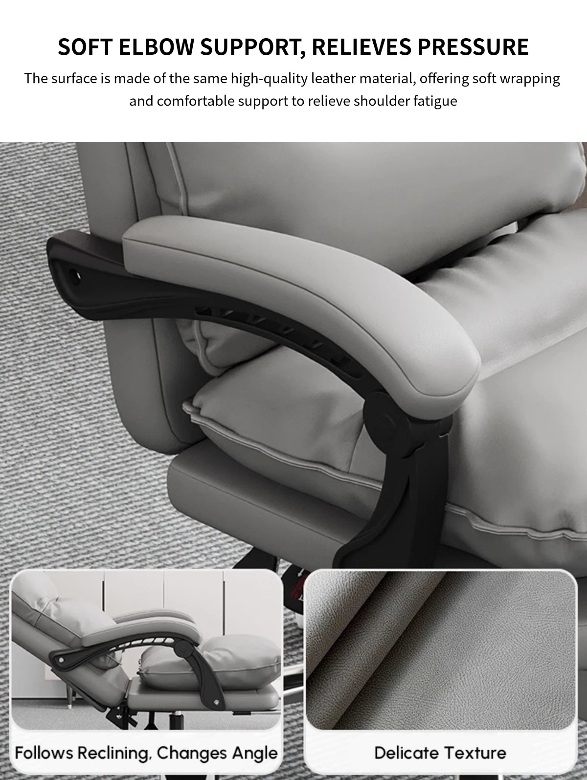 Mesh Ergonomic Office Chair with Reclining, Curved & Breathable Mesh for Home Office — Detail image 6