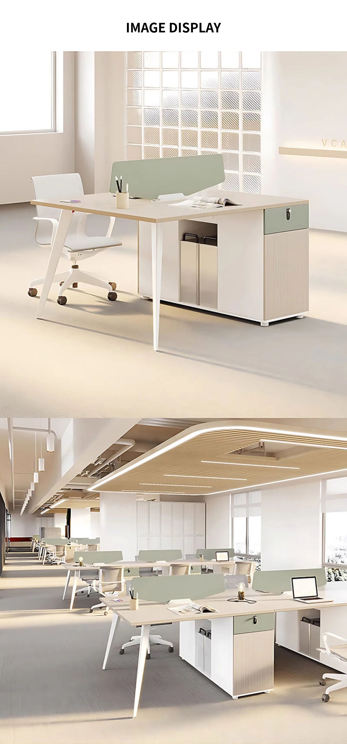 Modern Office Desk with Built-In Outlets, Cable Management & Lockable for Home Office — Detail image 10