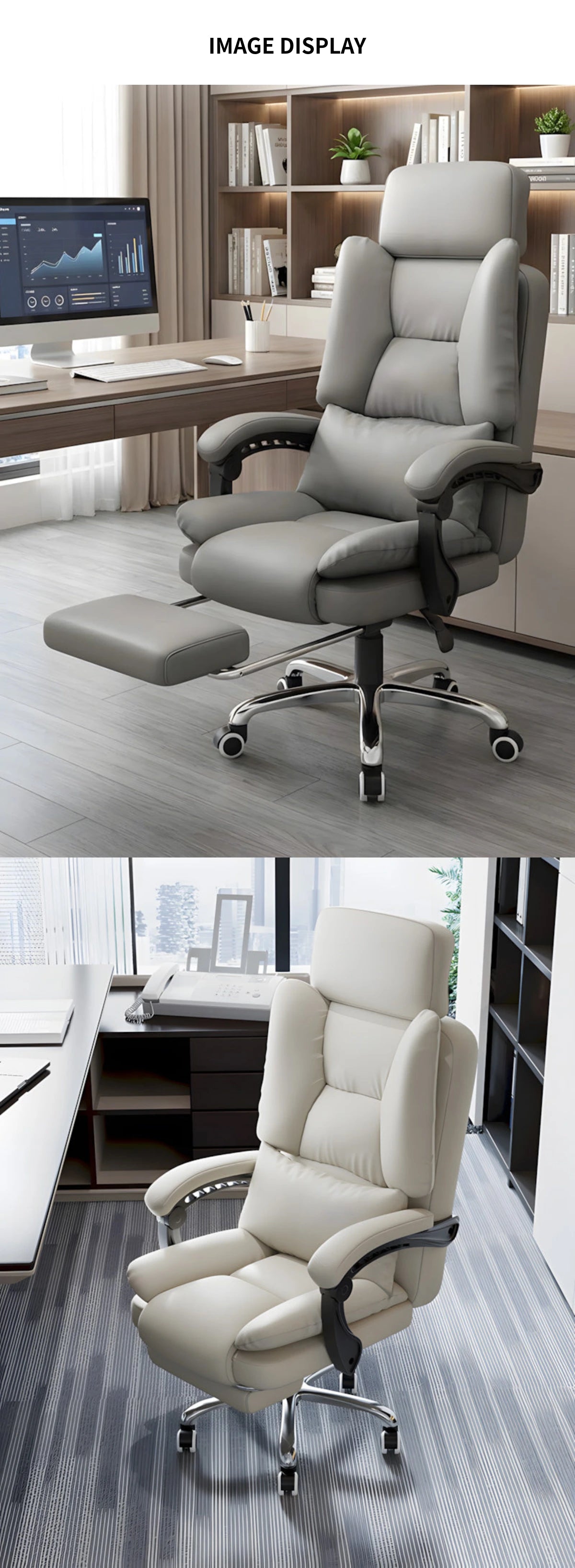 Ergonomic Office Chair with Lumbar Support, Portable & Swivel for Executive Office — Detail image 9