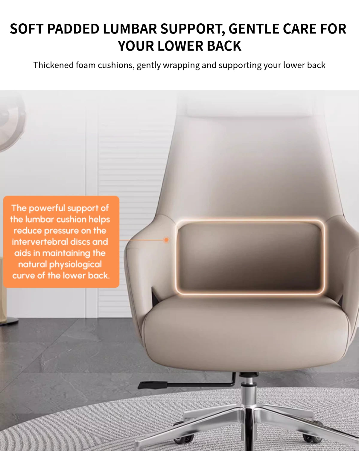 Mesh Ergonomic Office Chair with Breathable Mesh, Curved & Lumbar Support — Detail image 5