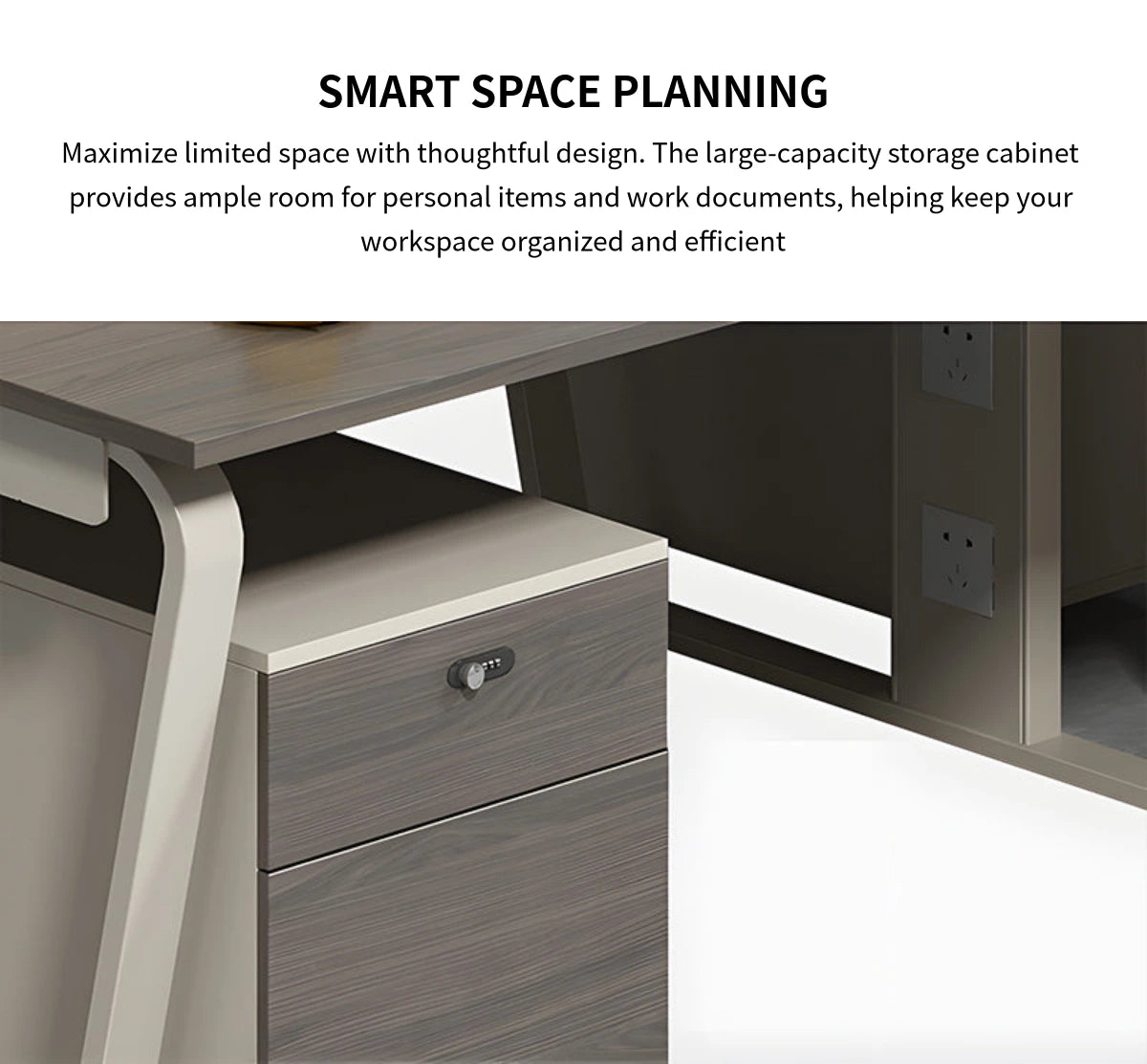 Curved Office Desk 47-200 in Wide with Privacy Panel & Transaction Counter for Home Office — Detail image 7