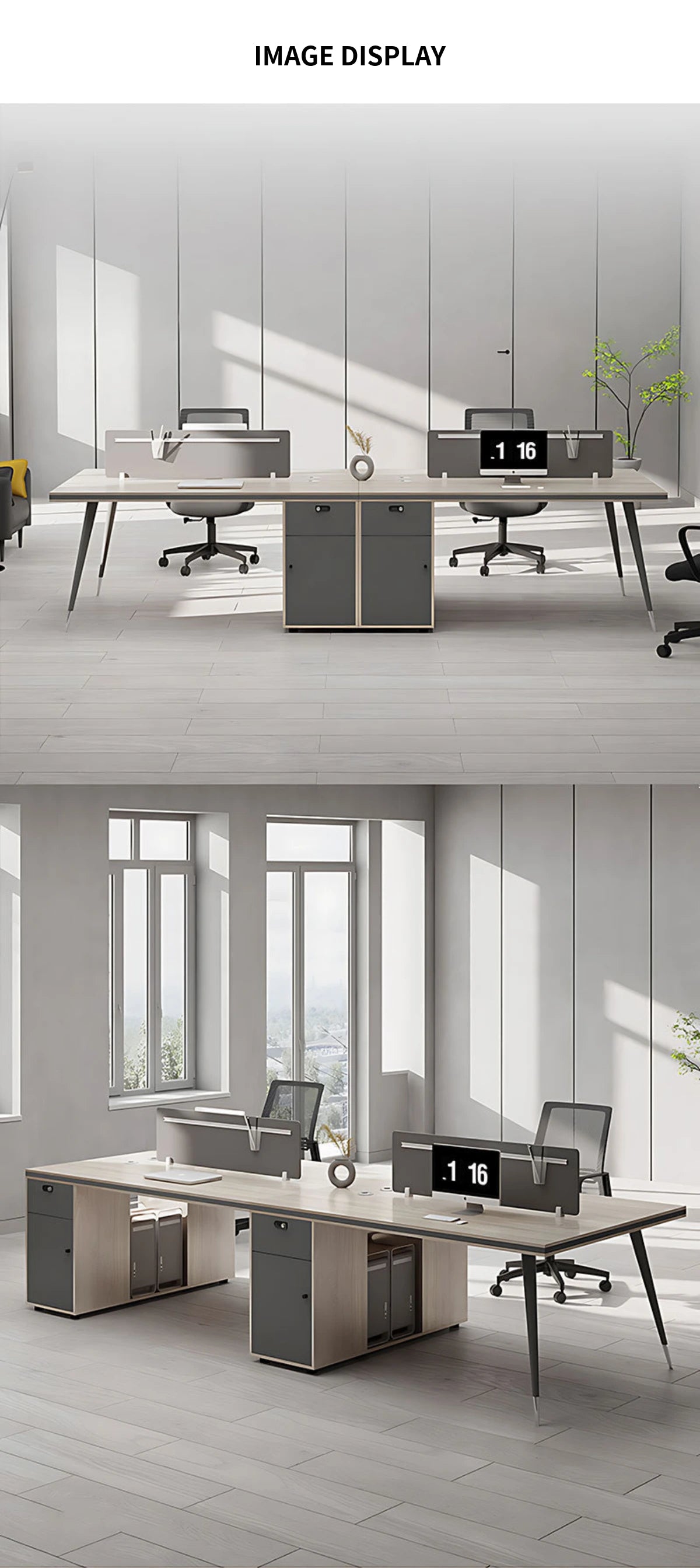 Curved Office Desk with Cable Management, Side Storage & Privacy Panel for Home Office — Detail image 10