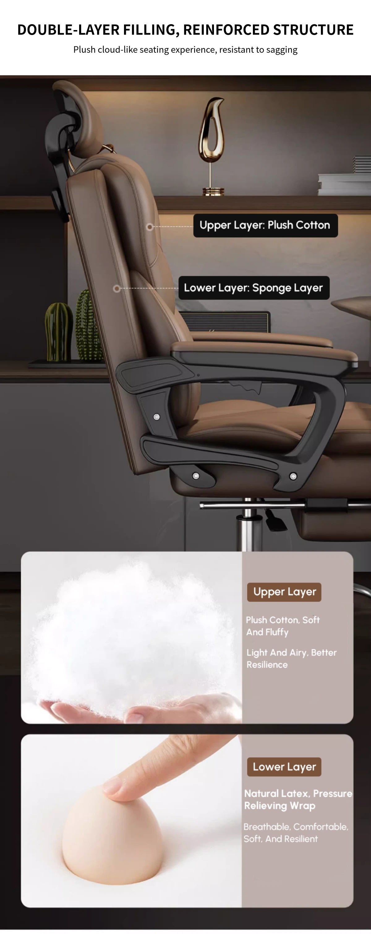 Mesh Ergonomic Office Chair with Curved, Breathable Mesh & Lumbar Support — Detail image 6
