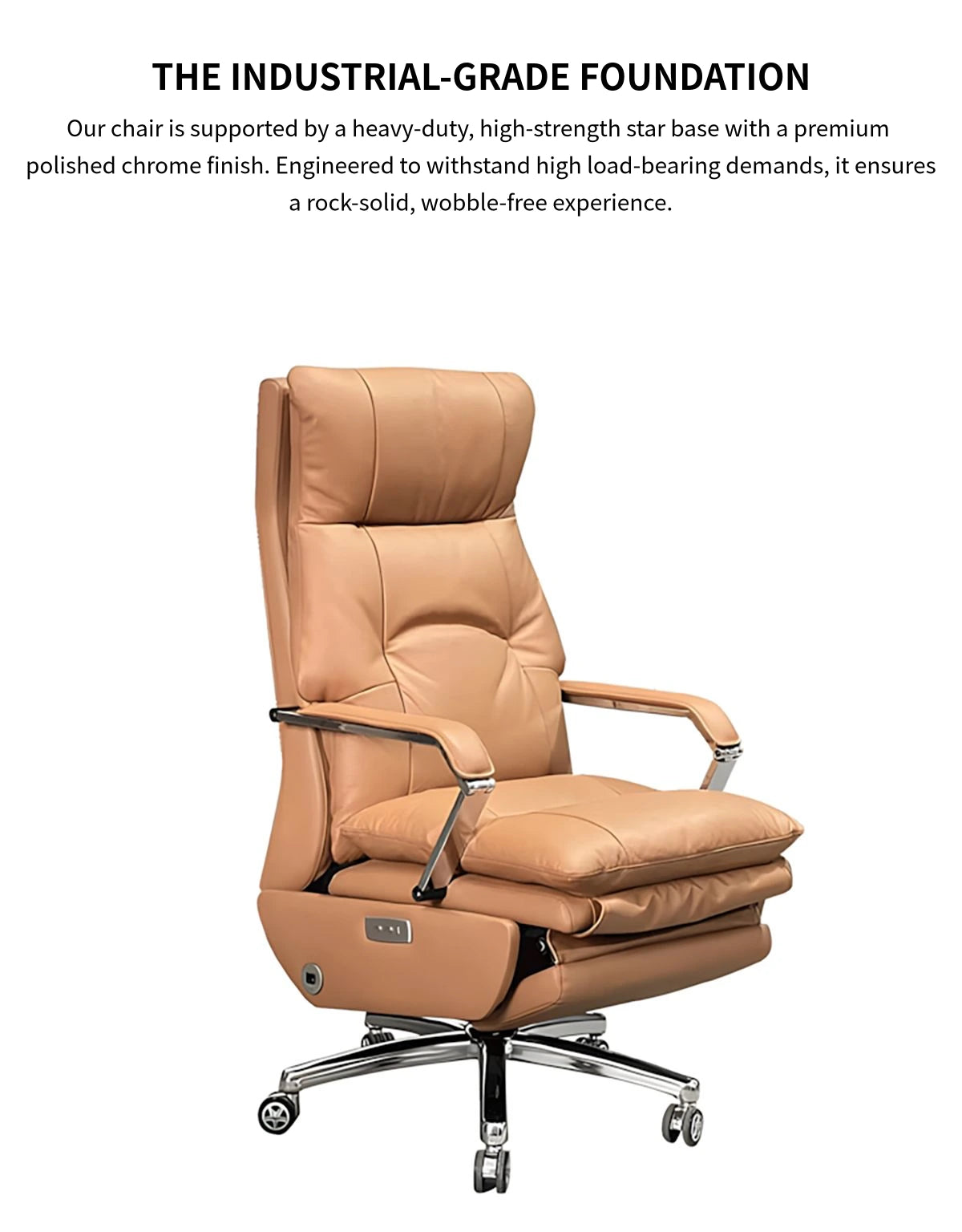 Ergonomic Office Chair 27 in Wide with Reclining & Lumbar Support for Executive Office — Detail image 4