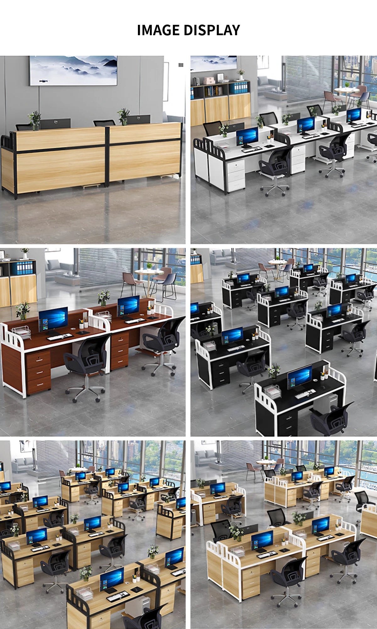 Office Workstation Desk with Portable, Privacy Panel & Swivel for Home Office — Detail image 6