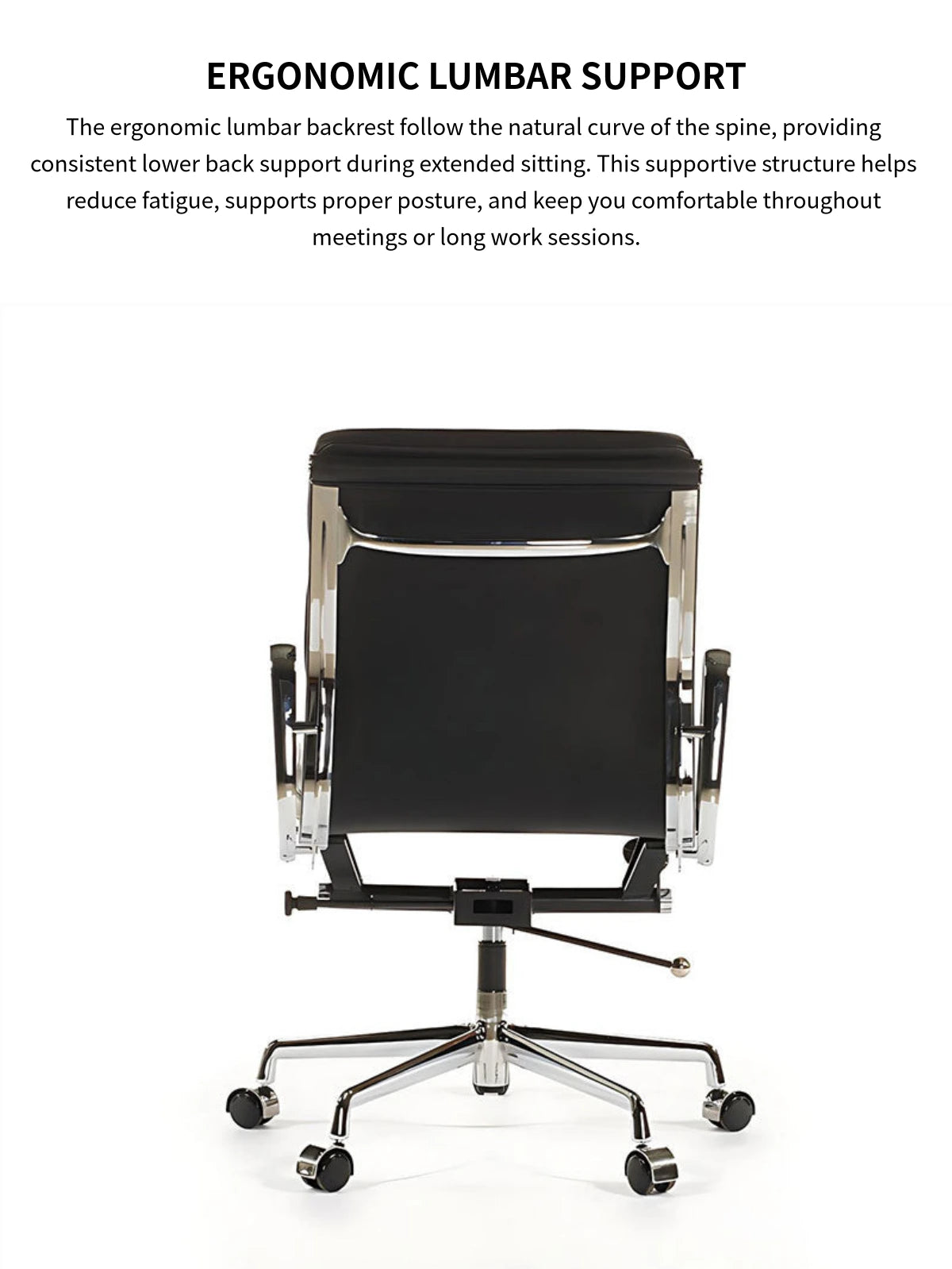 Ergonomic Office Chair 19 in Wide with Lumbar Support for Executive Office — Detail image 3